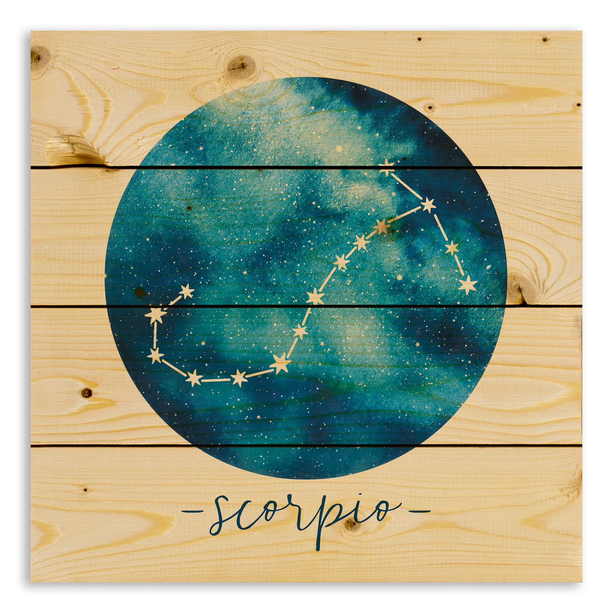 Scorpio Zodiac Sign Astrological Constellation 14x14 Pallet Wood Art