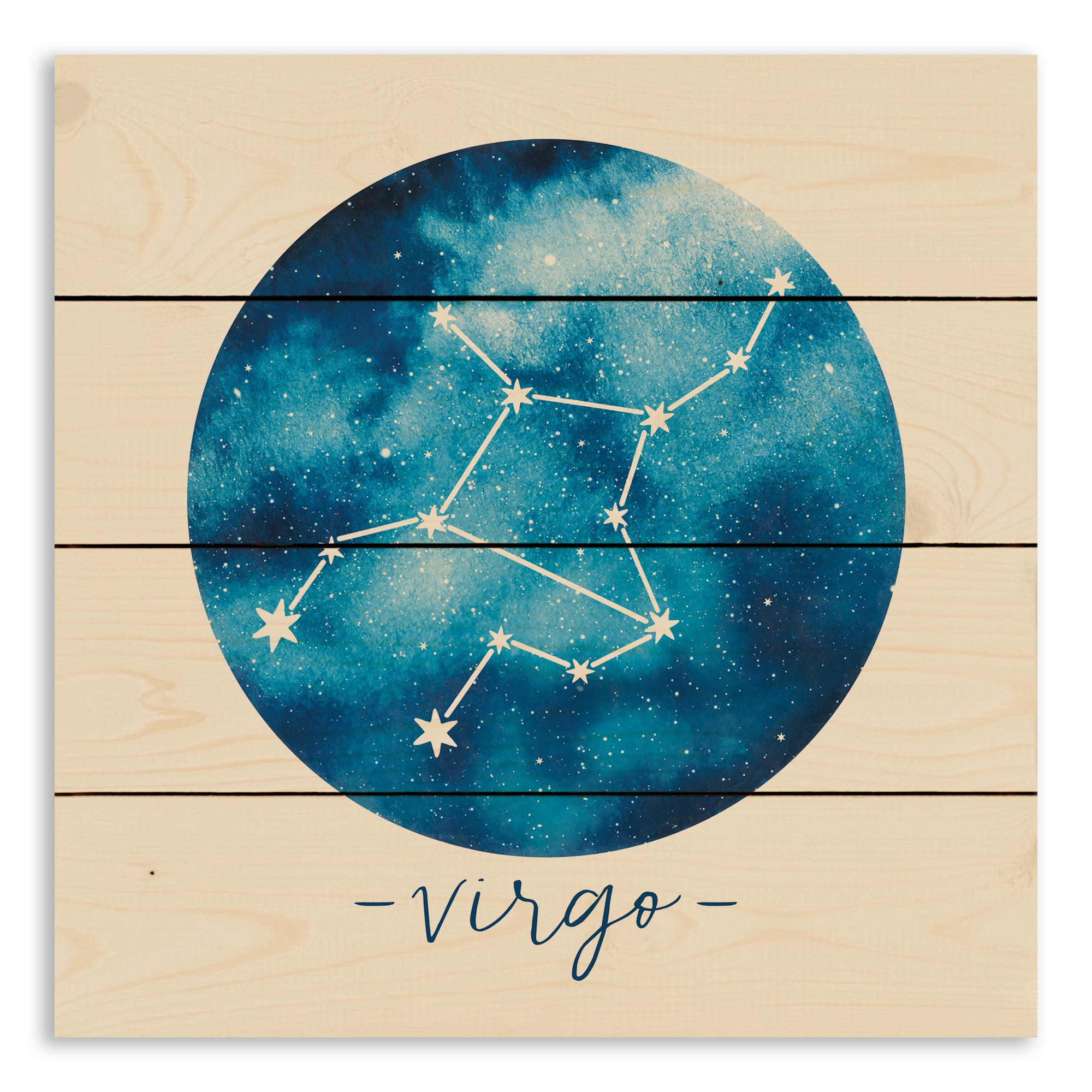 Virgo Zodiac Sign Astrological Constellation 14x14 Pallet Wood Art