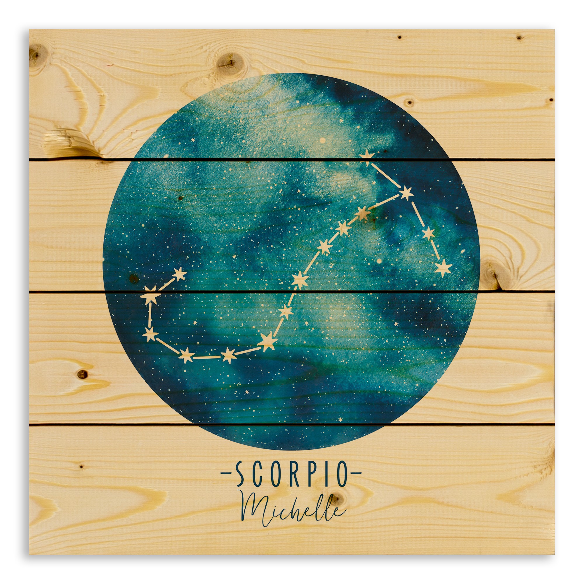Scorpio Zodiac Sign Astrological Constellation 14x14 Personalized Pallet Wood Art