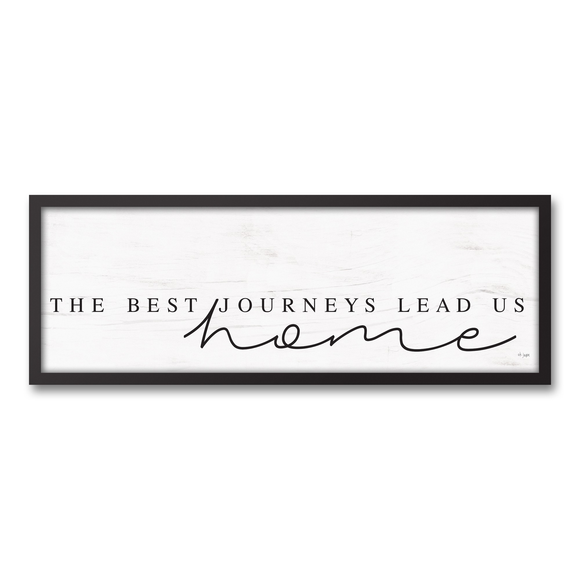 The Best Journeys Lead You Home Framed 12x36 Black Framed Canvas