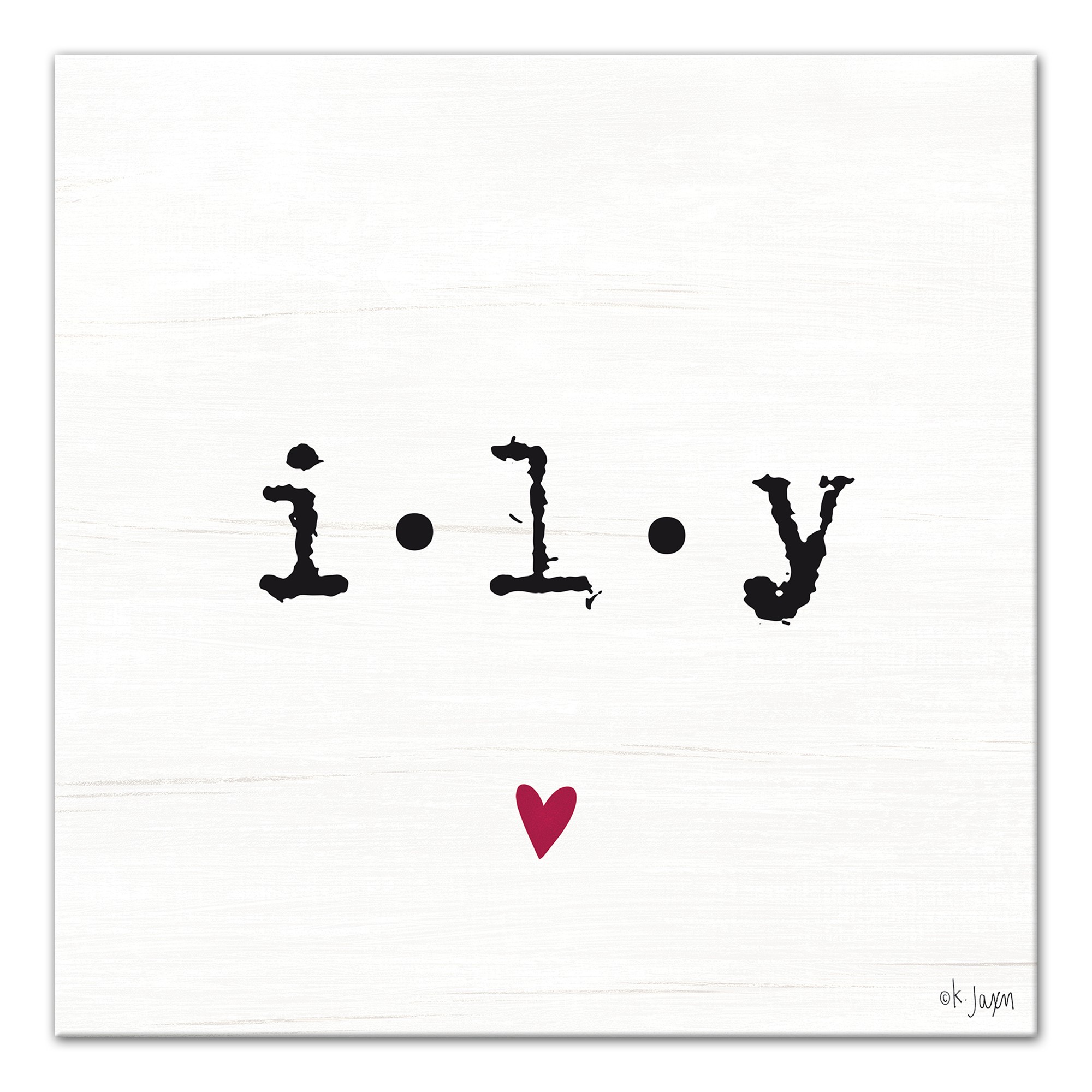 ILY Heart 12x12 Canvas Wall Art