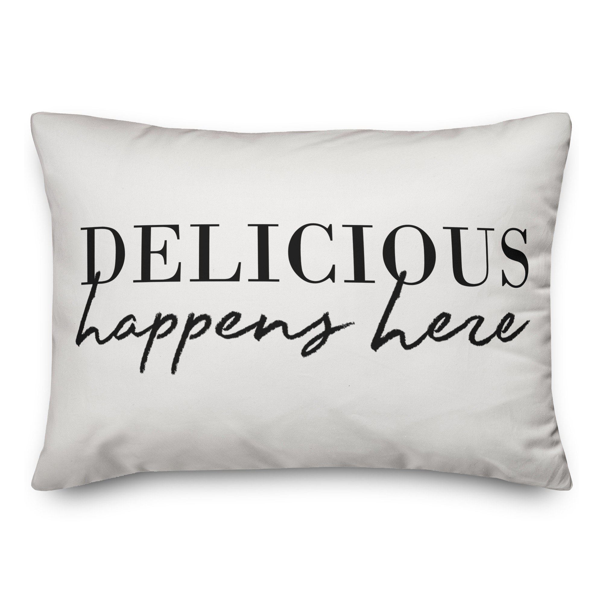 Delicious Happens Here Lumbar 14x20 Spun Poly Pillow