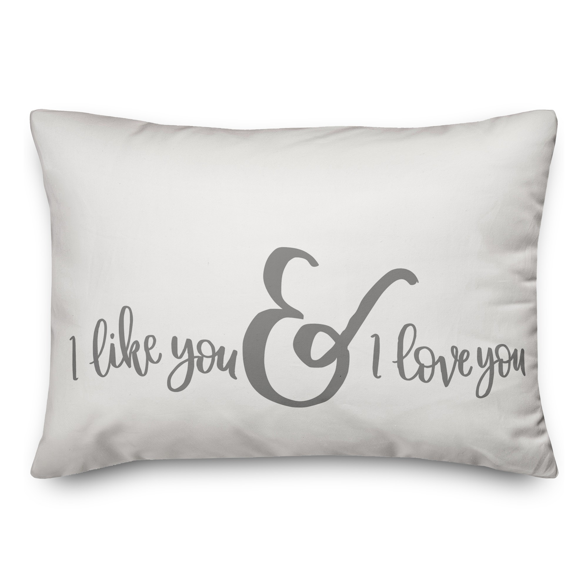 I Like You and I Love You Lumbar 14x20 Spun Poly Pillow