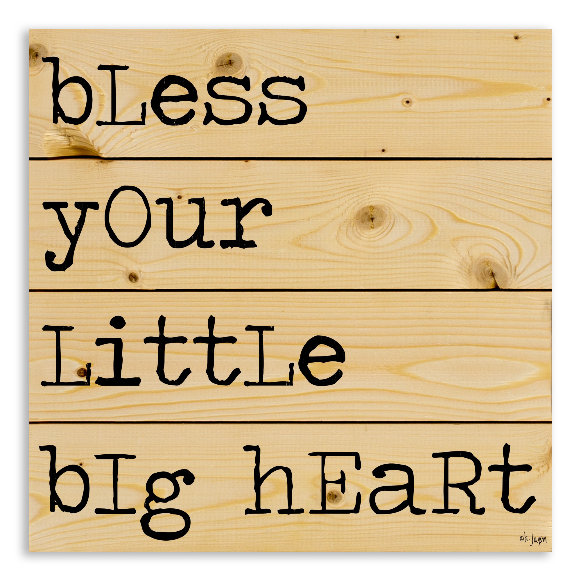 Bless Your Little Big Heart 14x14 Pallet Wood Art