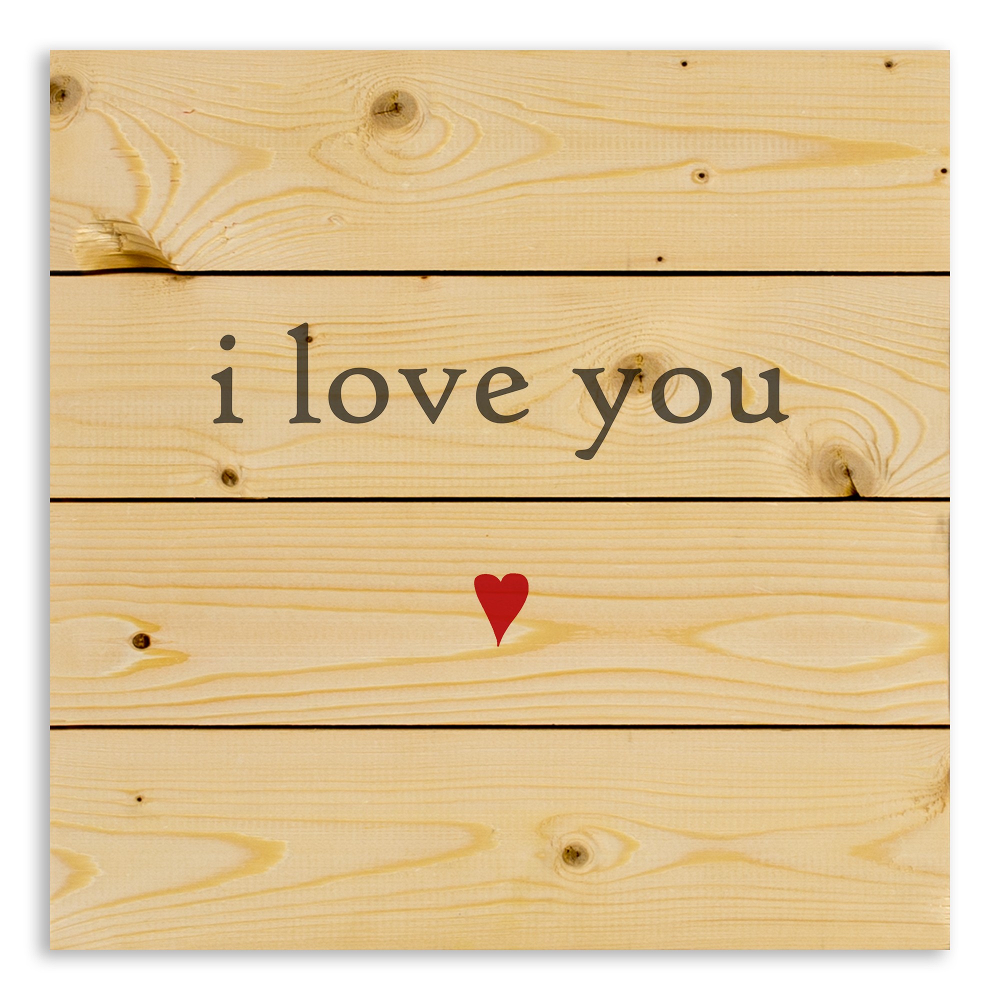 I Love You Red Heart 14x14 Pallet Wood Art