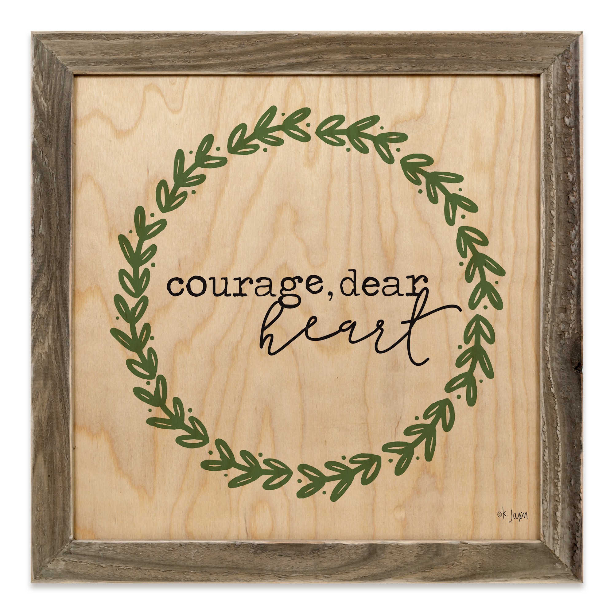 Courage Dear Heart 12x12 Framed Pallet Wood Art
