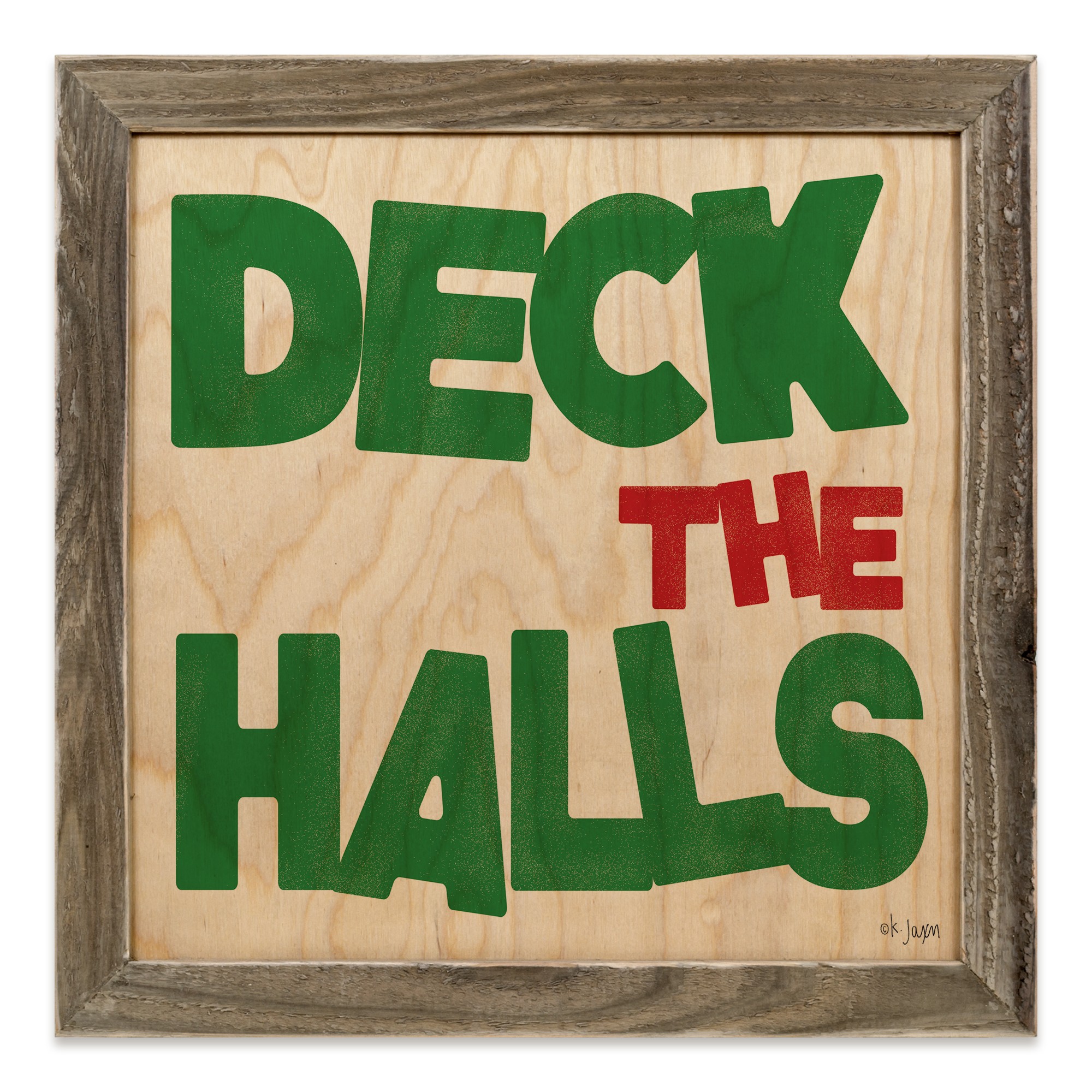Deck The Halls 12x12 Framed Pallet Wood Art
