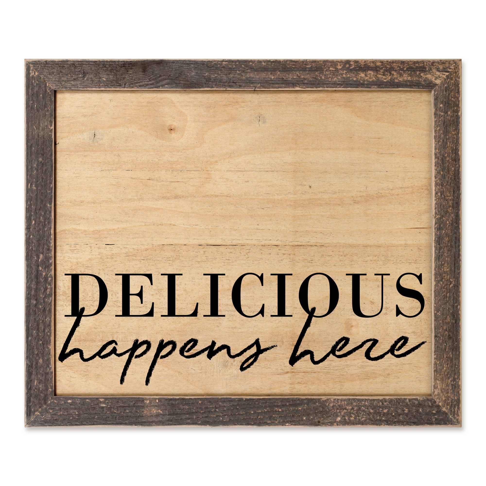 Delicious Happens Here 14x11 Framed Pallet Wood Art