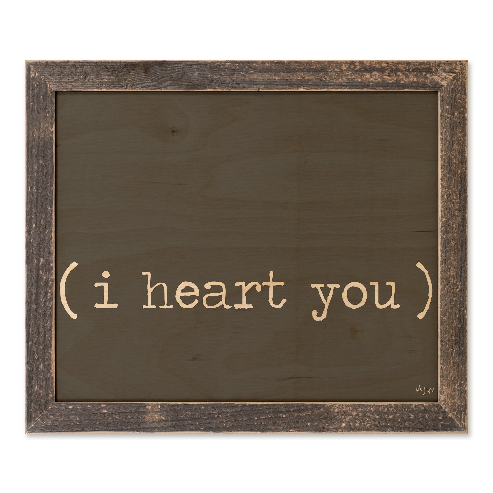 I Heart You 14x11 Framed Pallet Wood Art