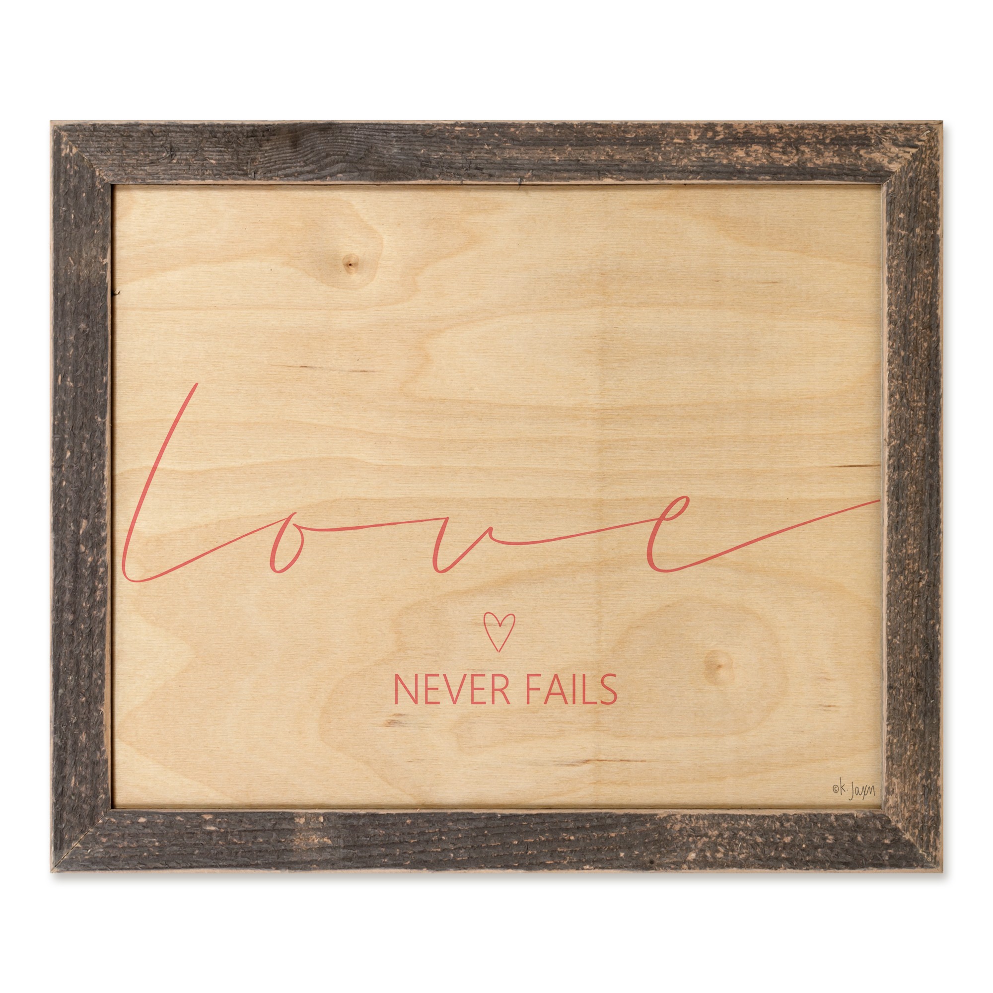 Love Never Fails 14x11 Framed Pallet Wood Art