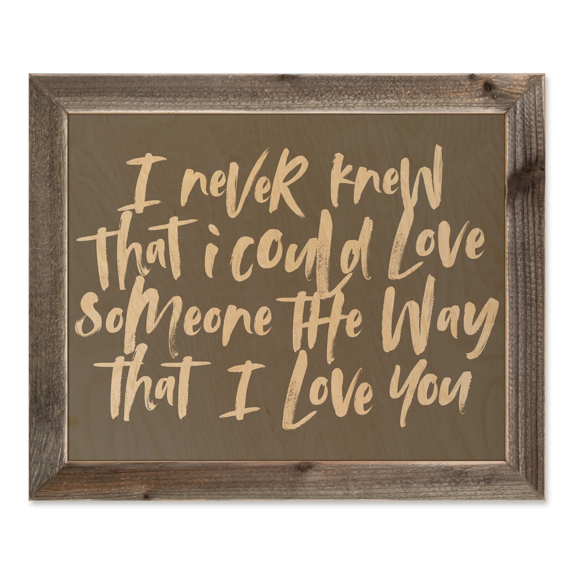 I Never Knew That I Could Love Someone The Way That I Love You 20x16 Framed Pallet Wood Art