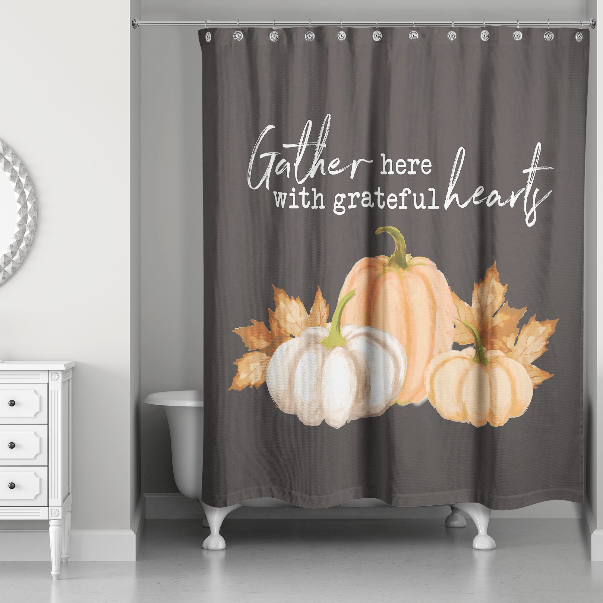 Gather Here 71x74 Shower Curtain