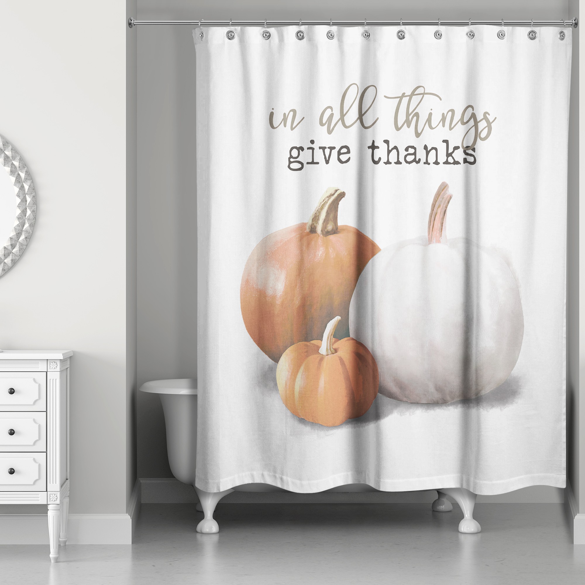 Give Thanks 71x74 Shower Curtain