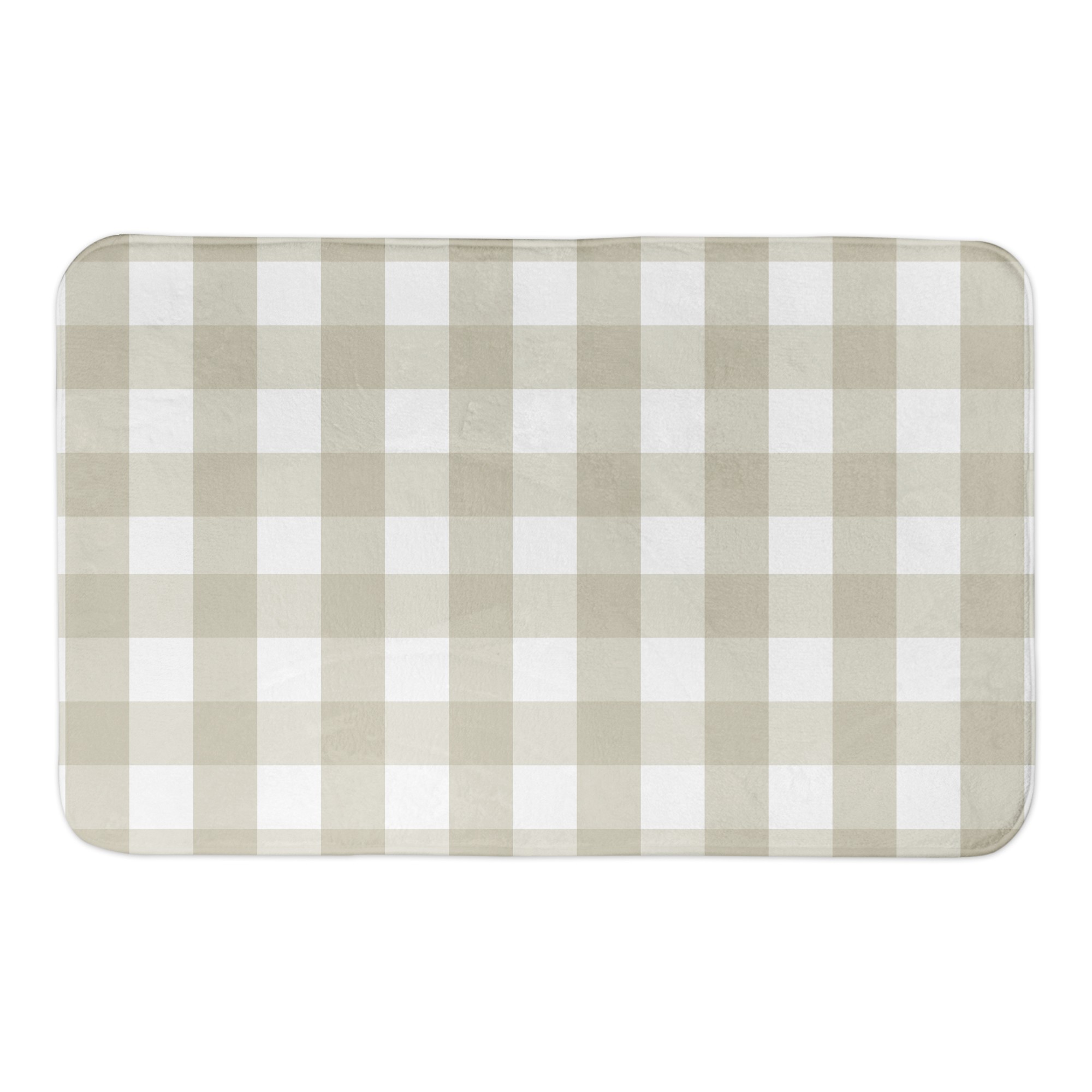 Tan Buffalo Check 34x21 Bath Mat