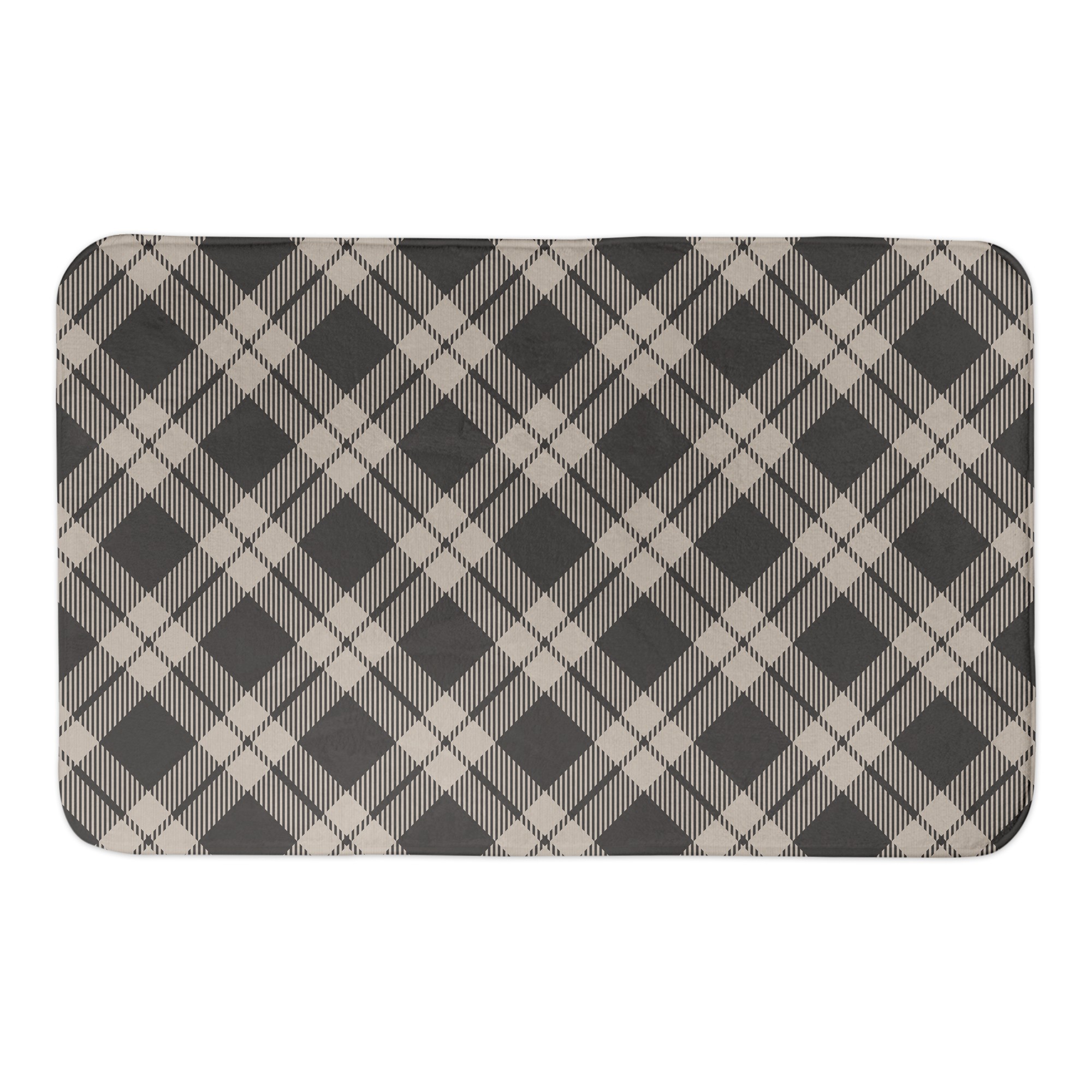 Brown Plaid 34x21 Bath Mat