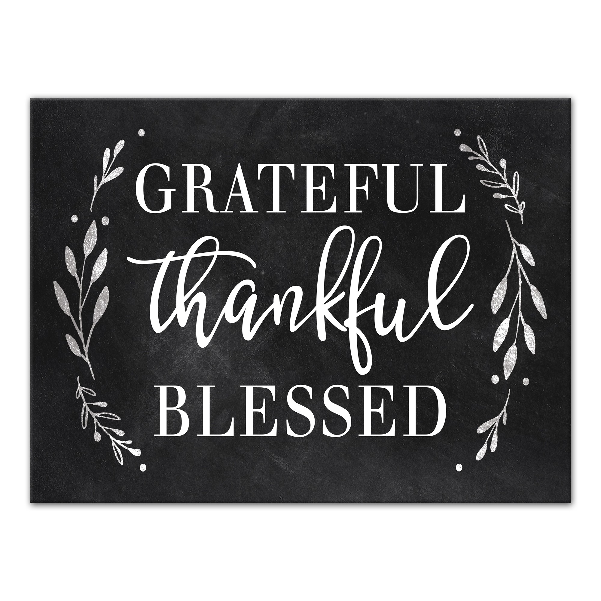 Grateful Thankful Blessed 18x24 Canvas Wall Art