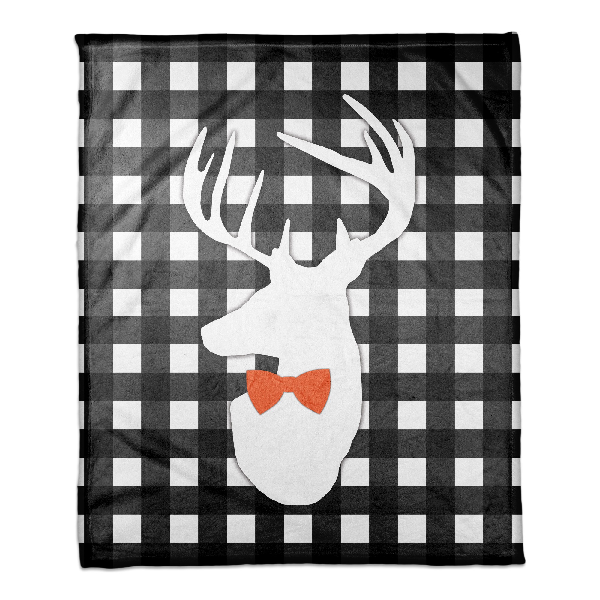 Halloween Deer Buffalo Check 50x60 Coral Fleece Blanket