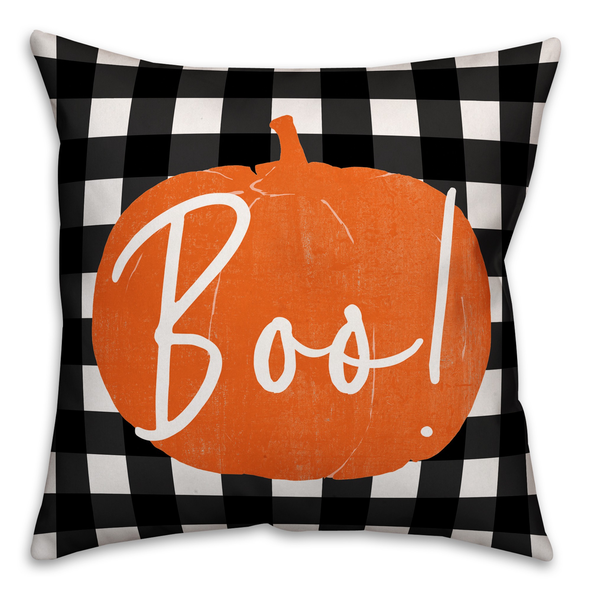Boo Buffalo Check 18x18 Spun Poly Pillow