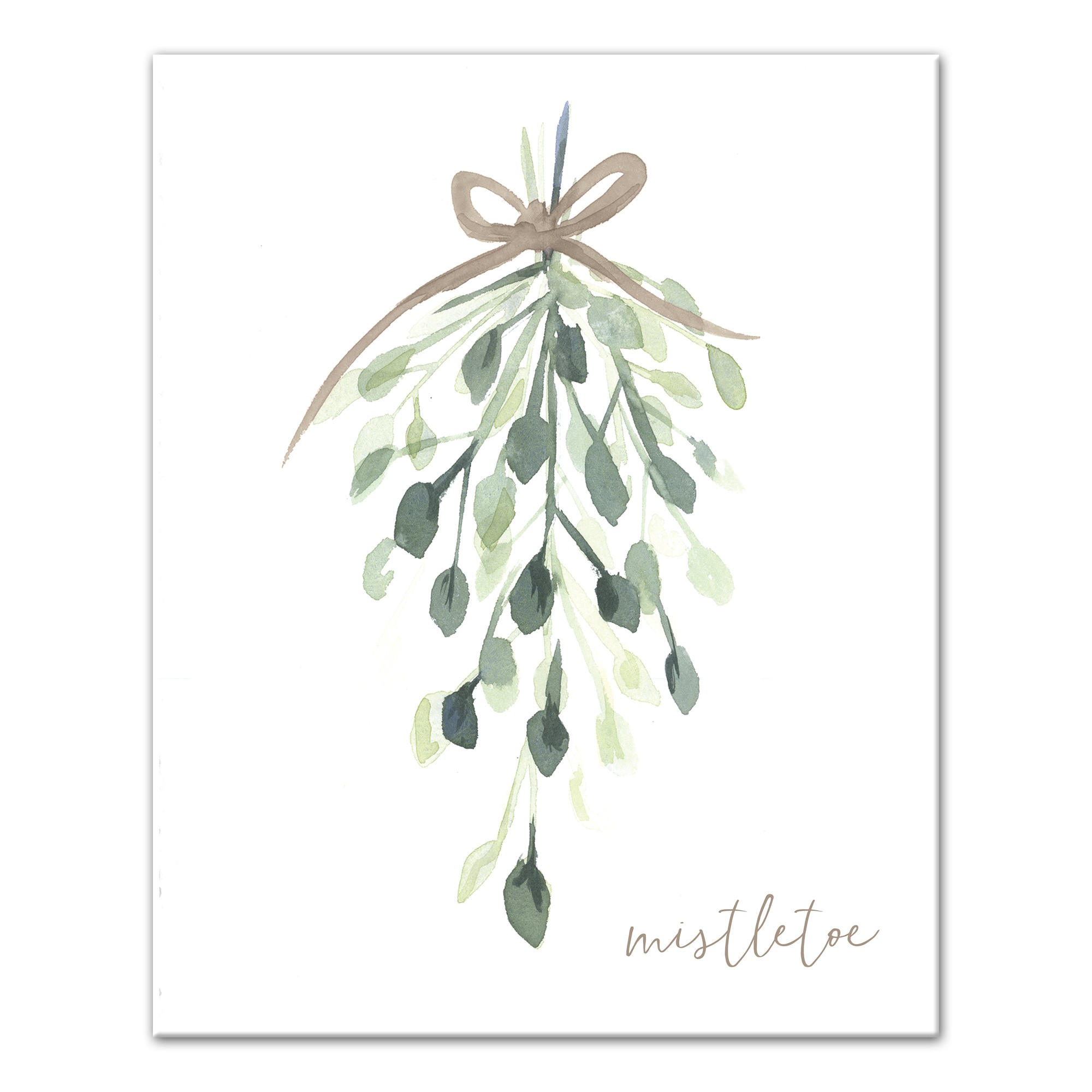 Watercolor Mistletoe 16x20 Canvas Wall Art