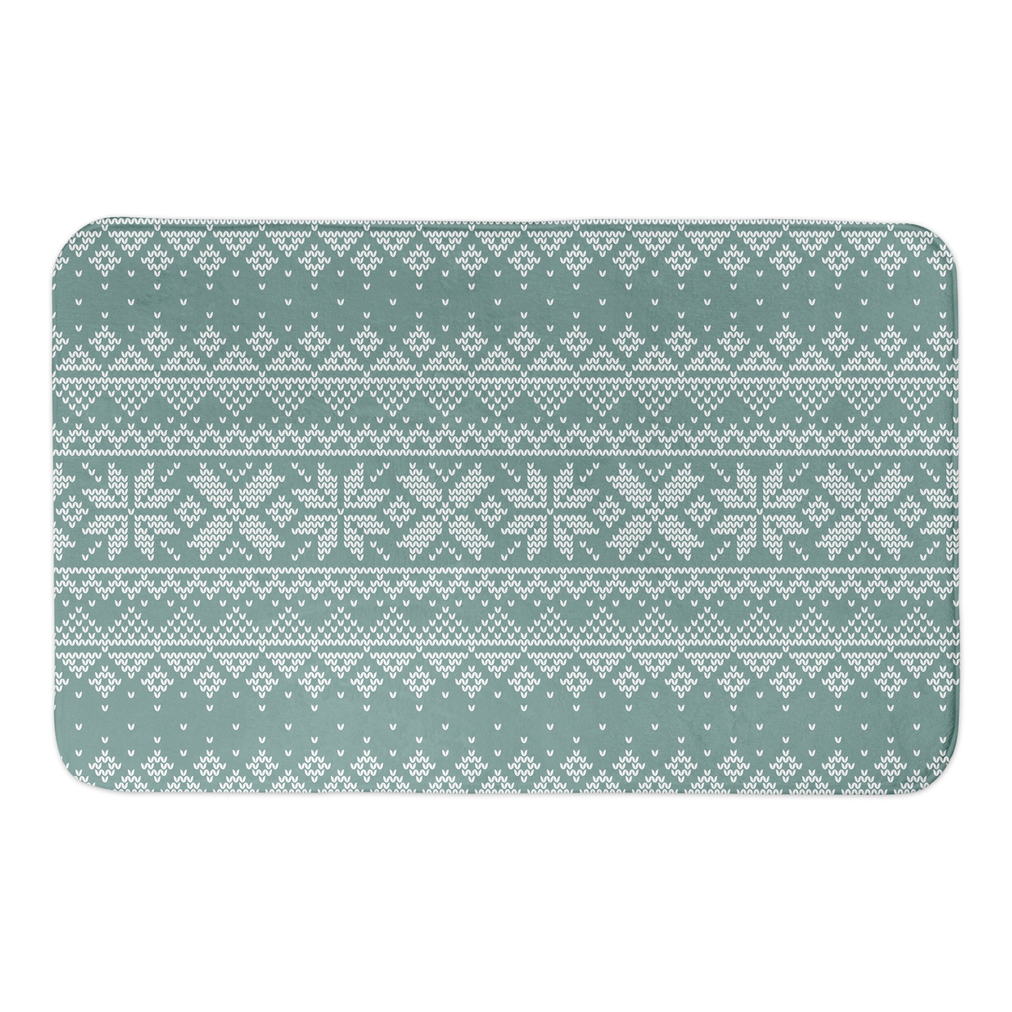 Knit Snowflake Pattern 34x21 Bath Mat