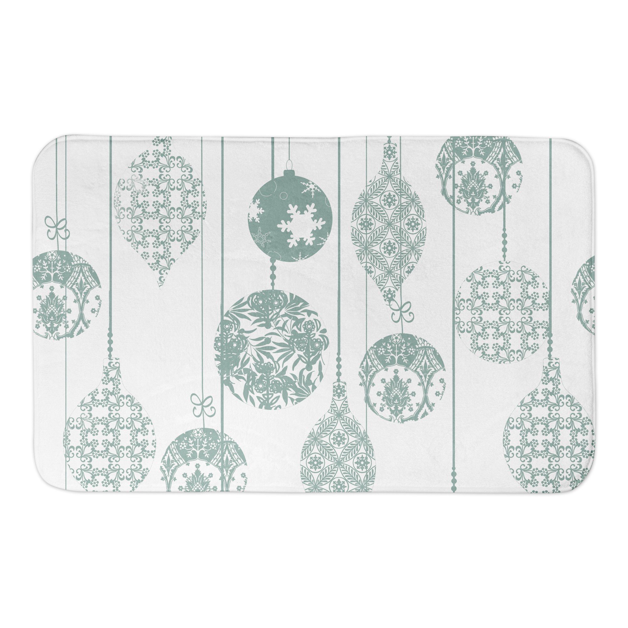 Green Ornaments 34x21 Bath Mat