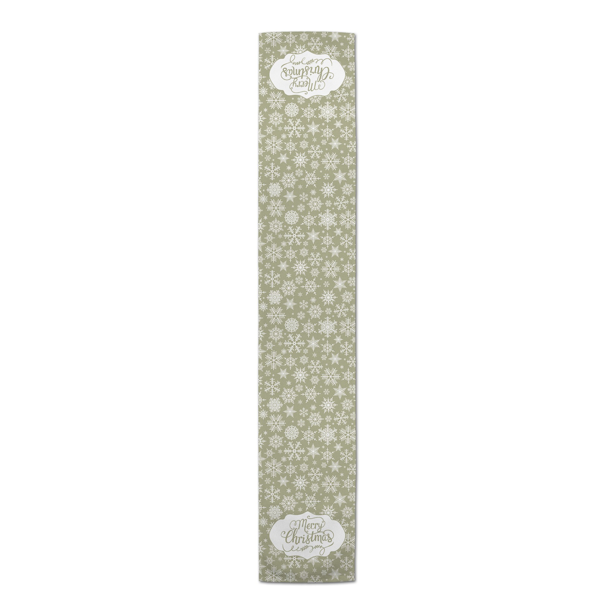 Gold Merry Christmas Snowflake Pattern Runner