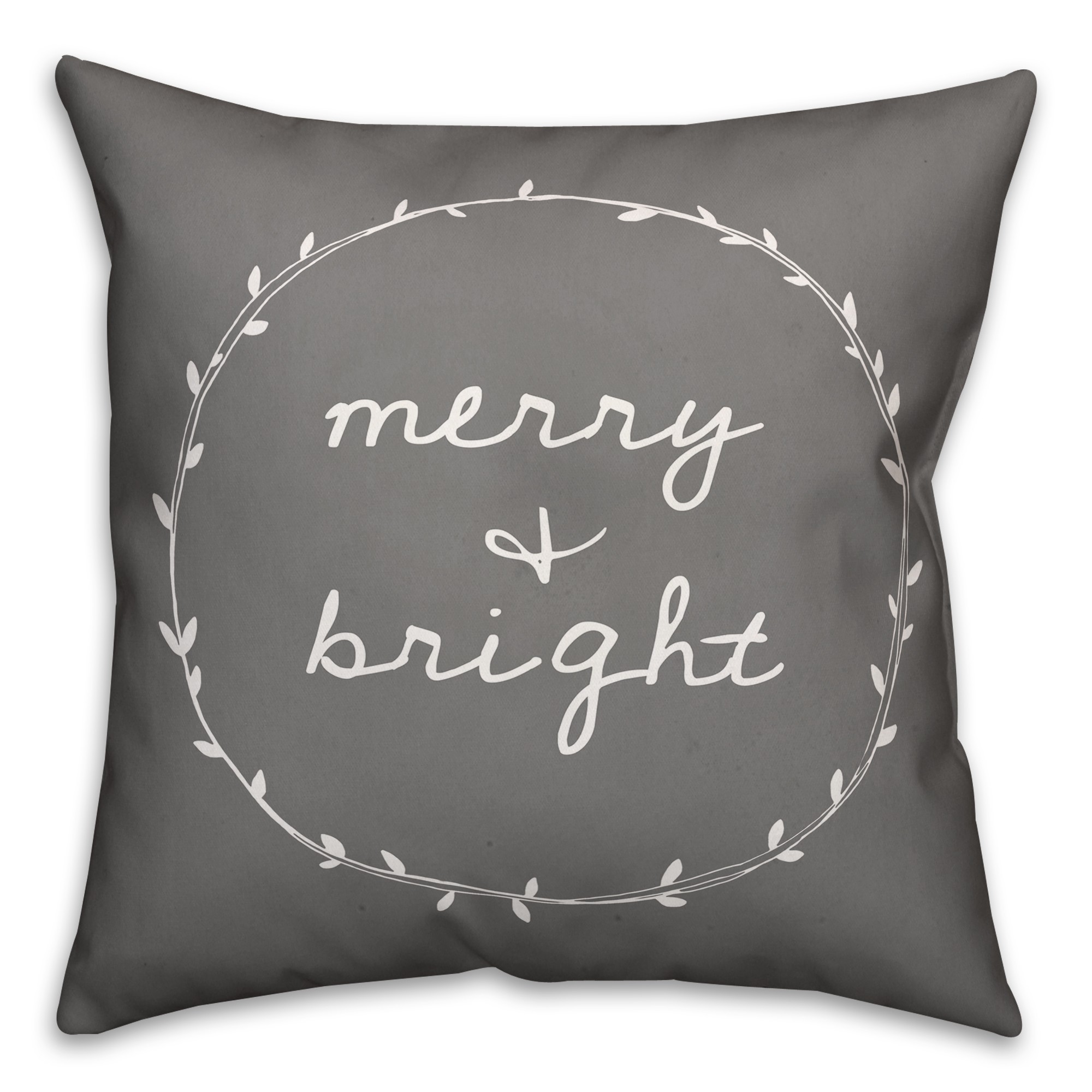 Merry and Bright in Gray 18x18 Spun Poly Pillow