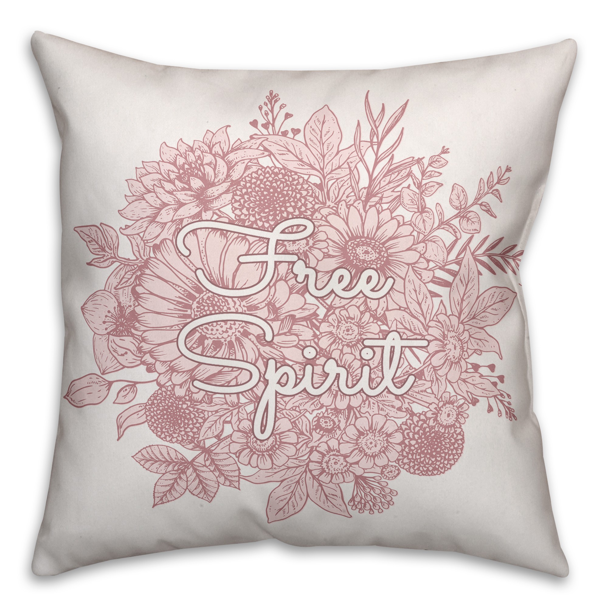 Free Spirit Outlined Florals 18x18 Spun Poly Pillow
