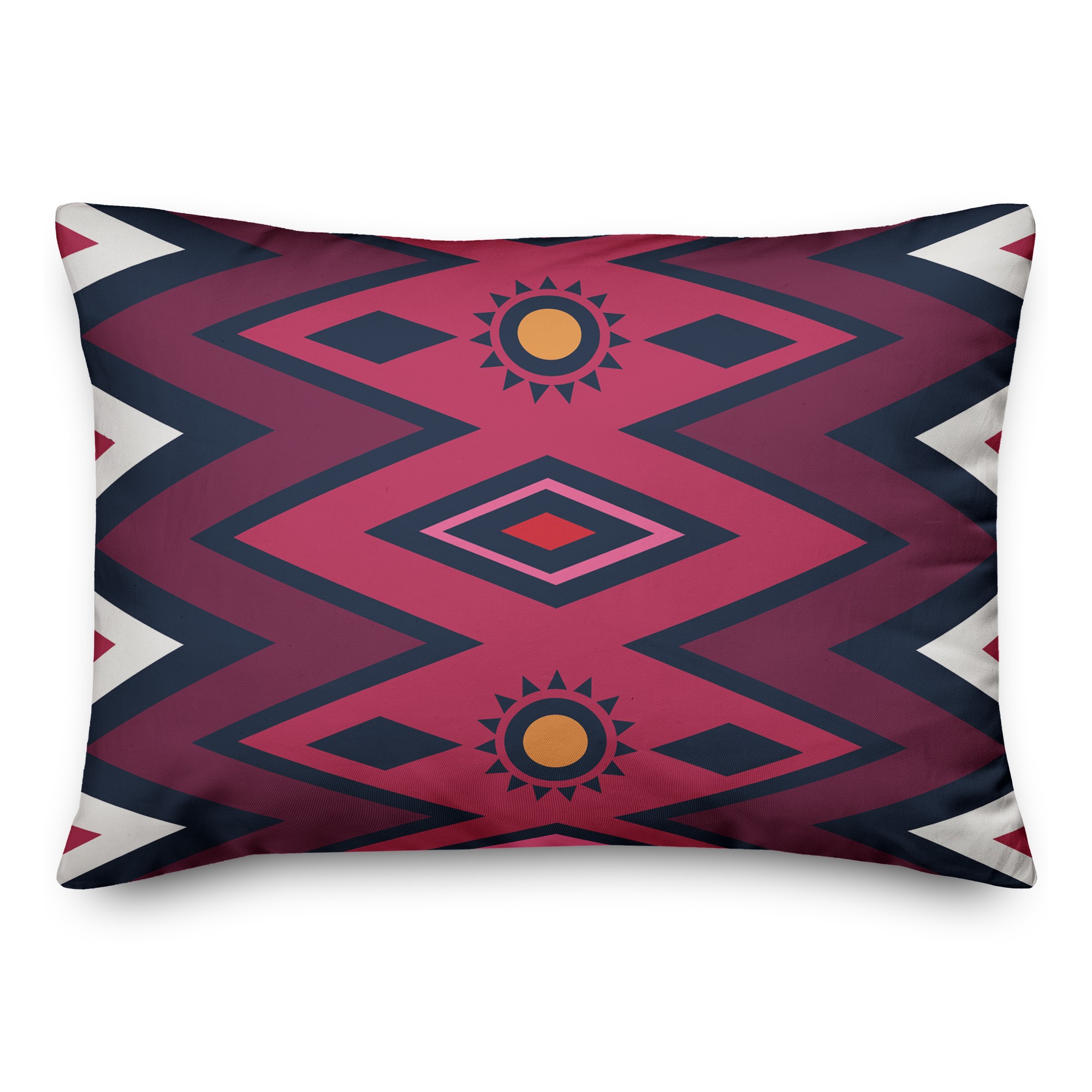 Blue Pink and Purple Tribal Pattern 14x20 Spun Poly Pillow