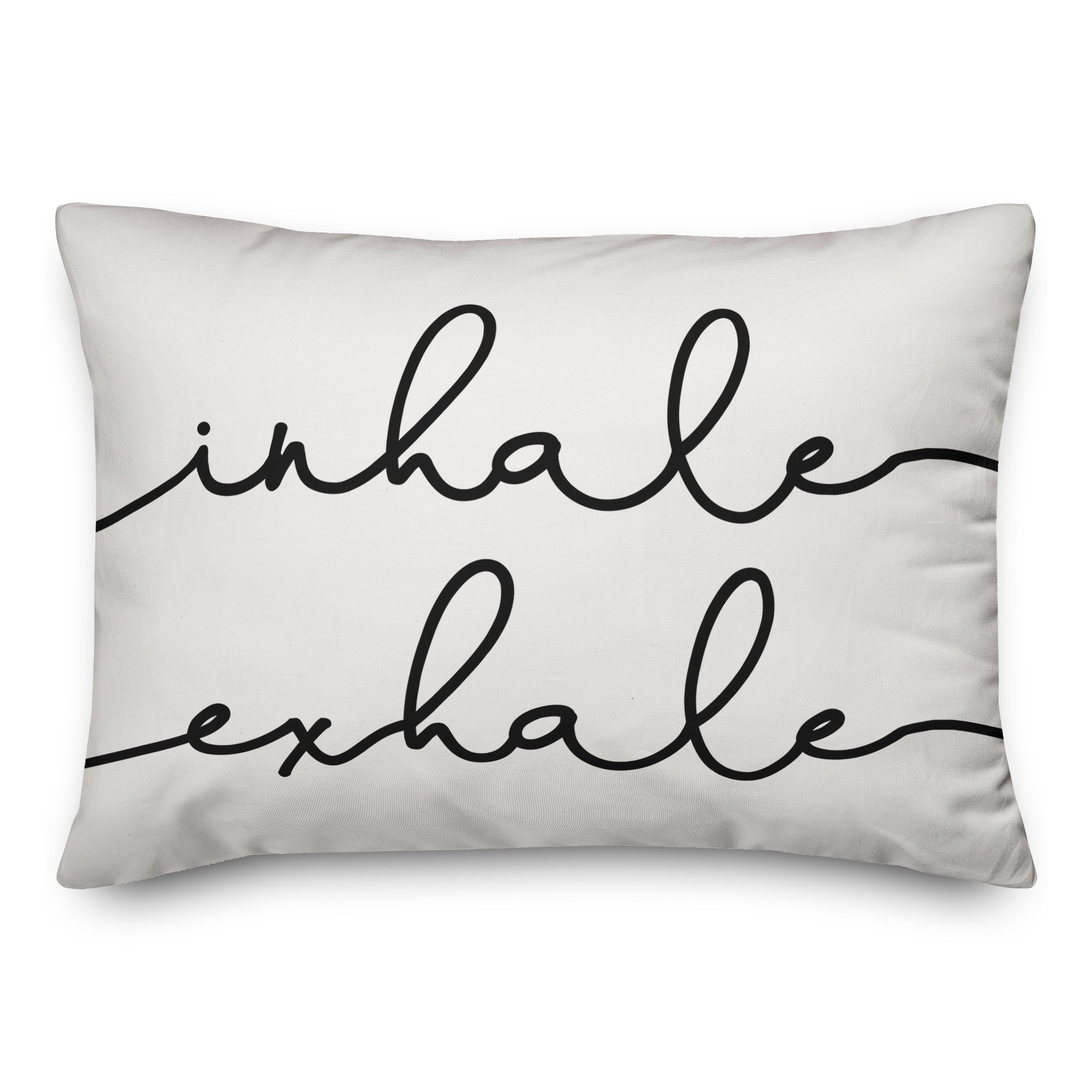 Inhale Exhale Yoga Black and White 14x20 Spun Poly Pillow