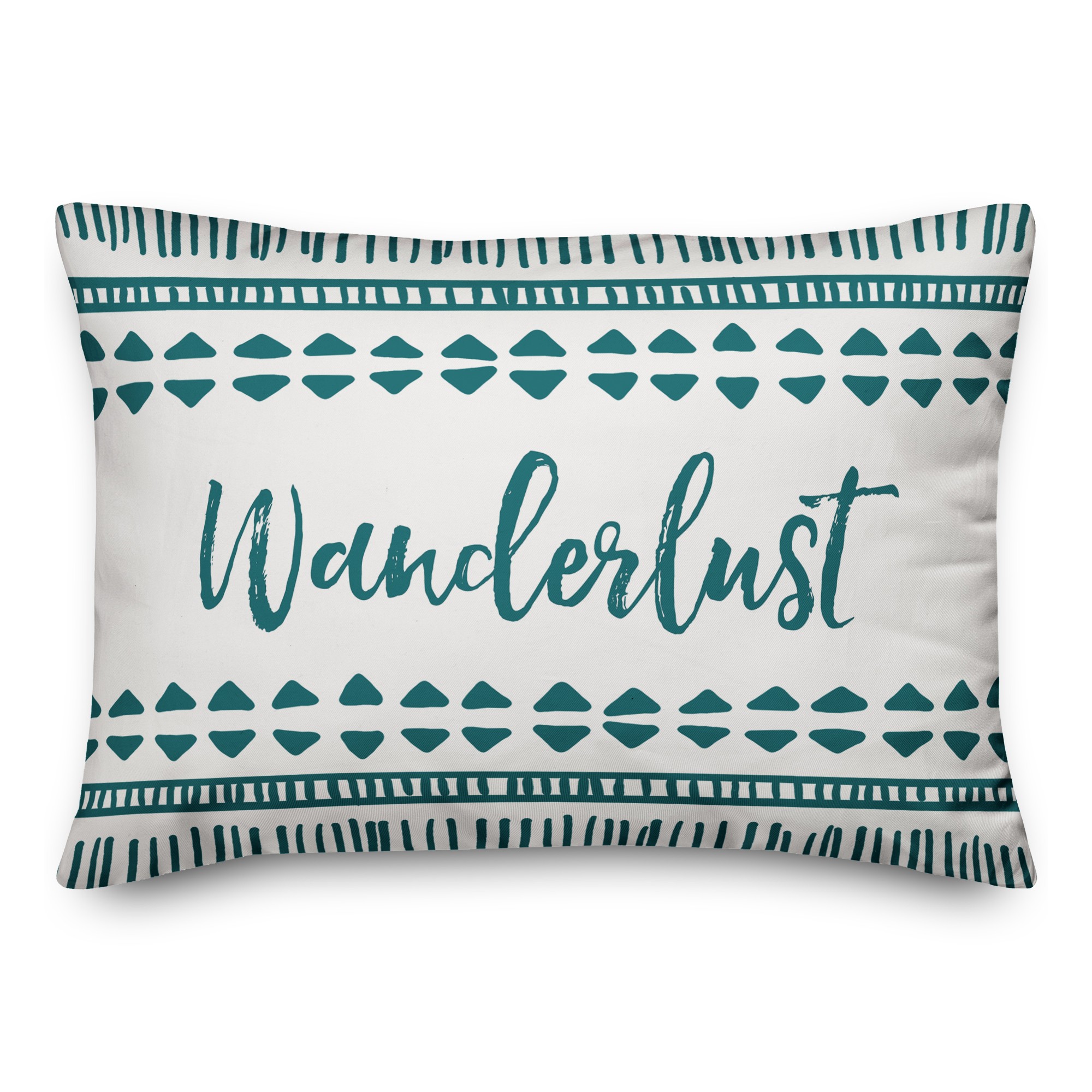 Wanderlust Dark Teal Tribal Pattern 14x20 Spun Poly Pillow