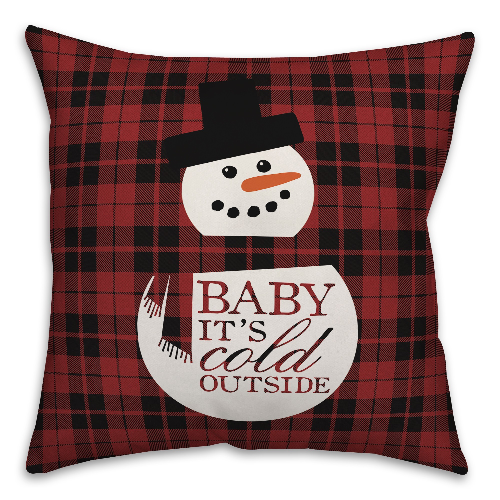 Baby It's Cold Outside Snowman 18x18 Spun Poly Pillow