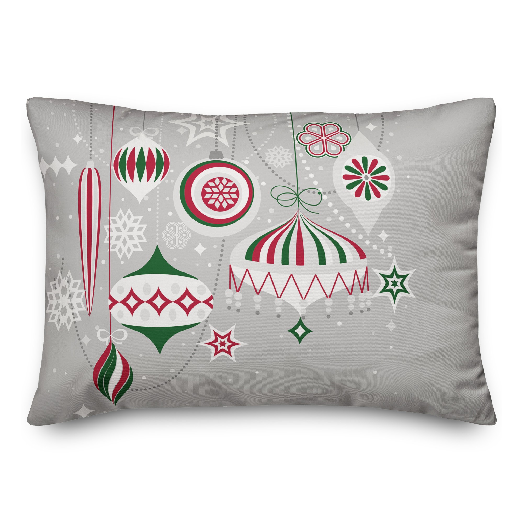Stylish Christmas Ornaments 14x20 Spun Poly Pillow