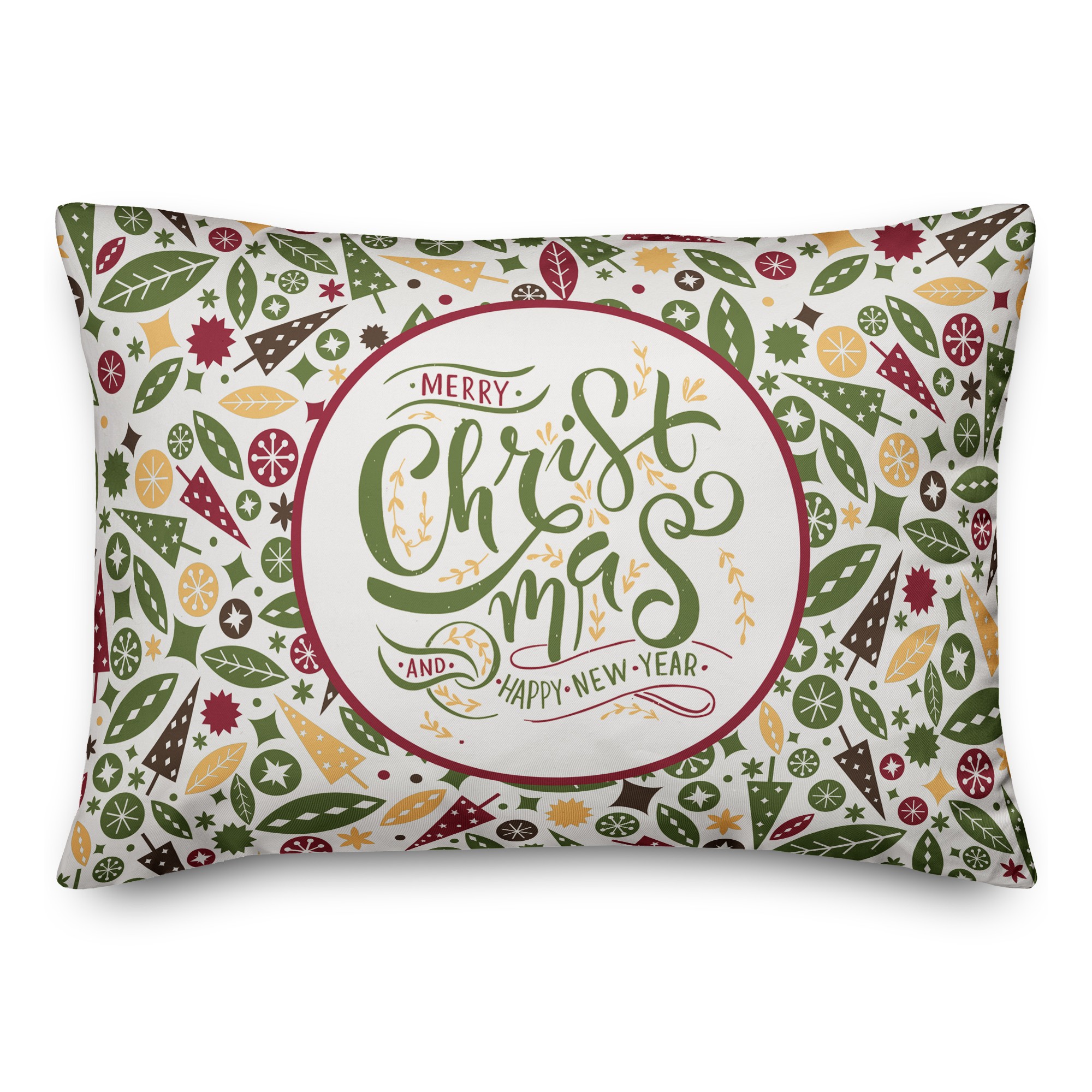 Midcentury Modern Merry Christmas 14x20 Spun Poly Pillow