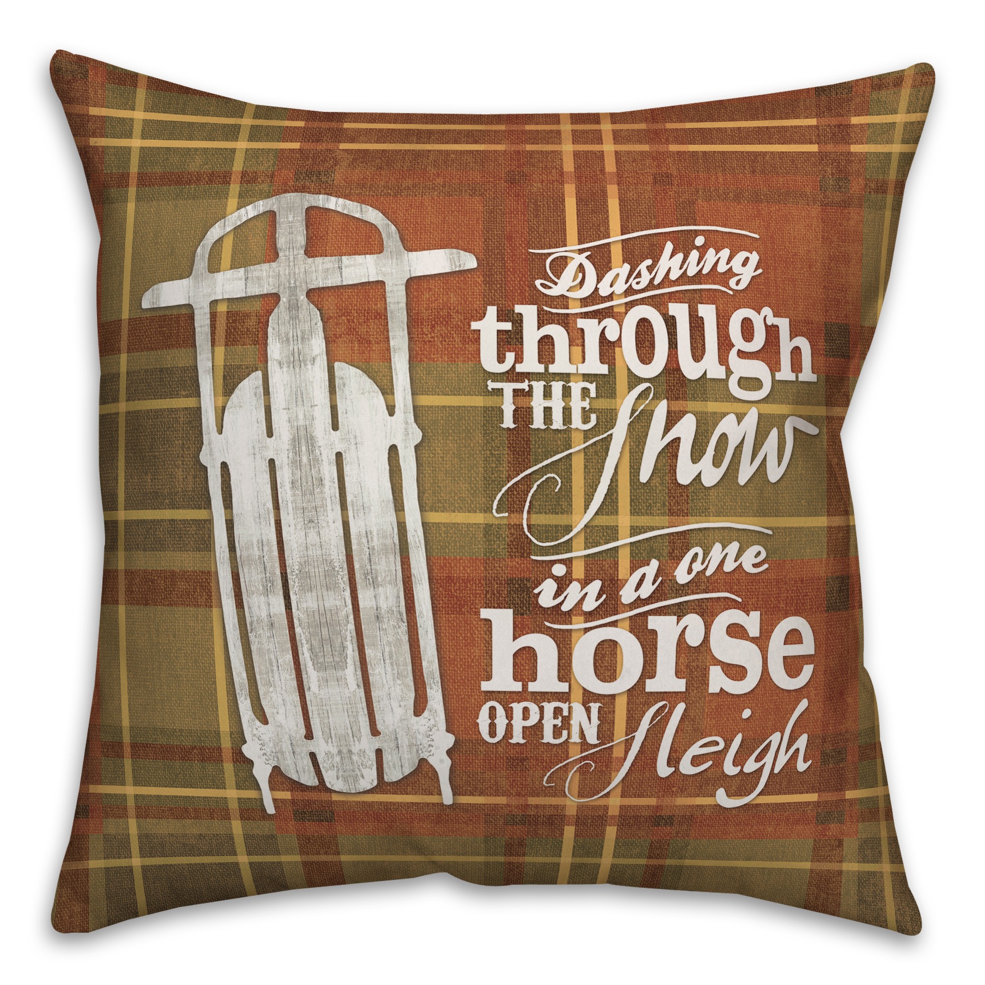 Dashing Through The Snow 18x18 Spun Poly Pillow