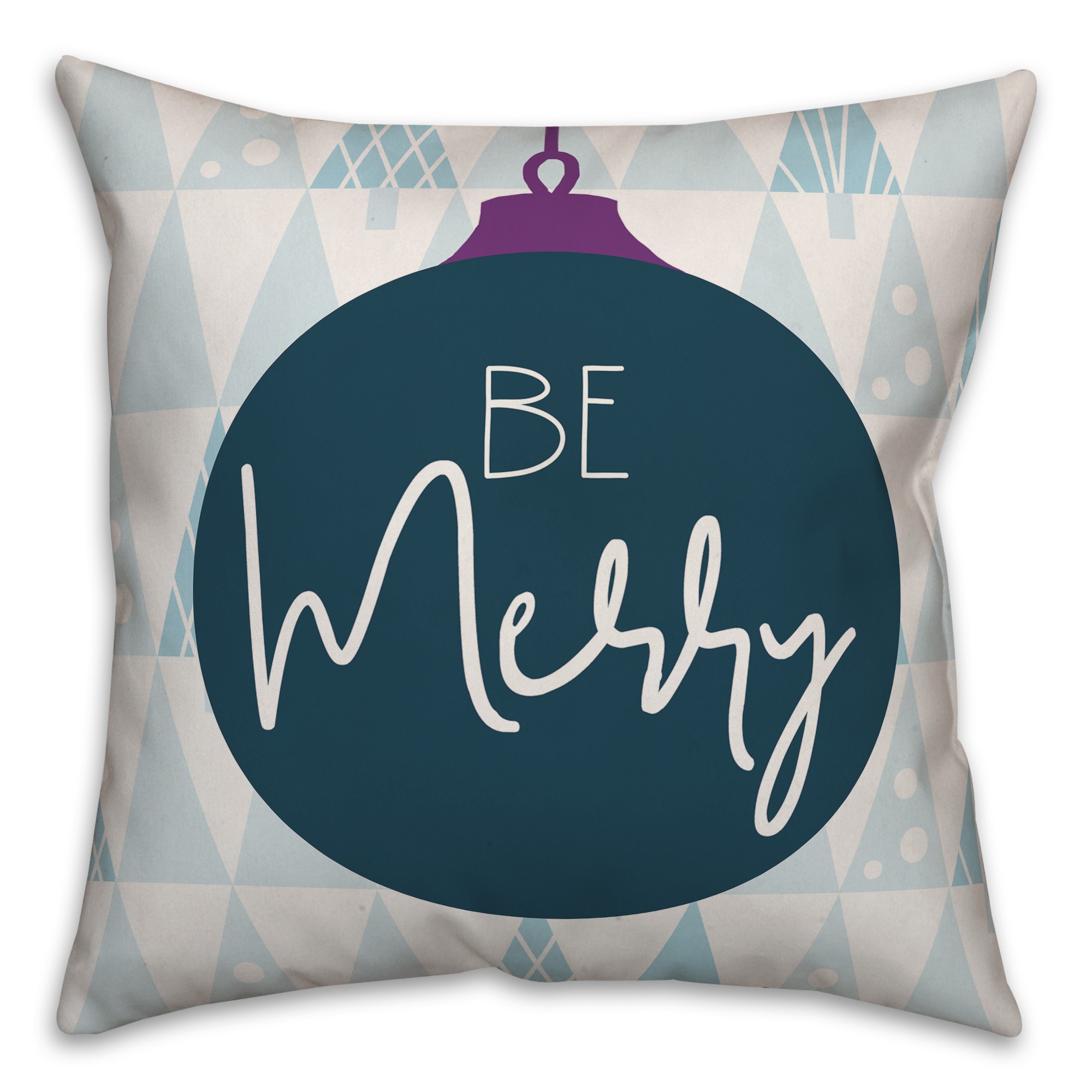 Be Merry Ornament 18x18 Spun Poly Pillow