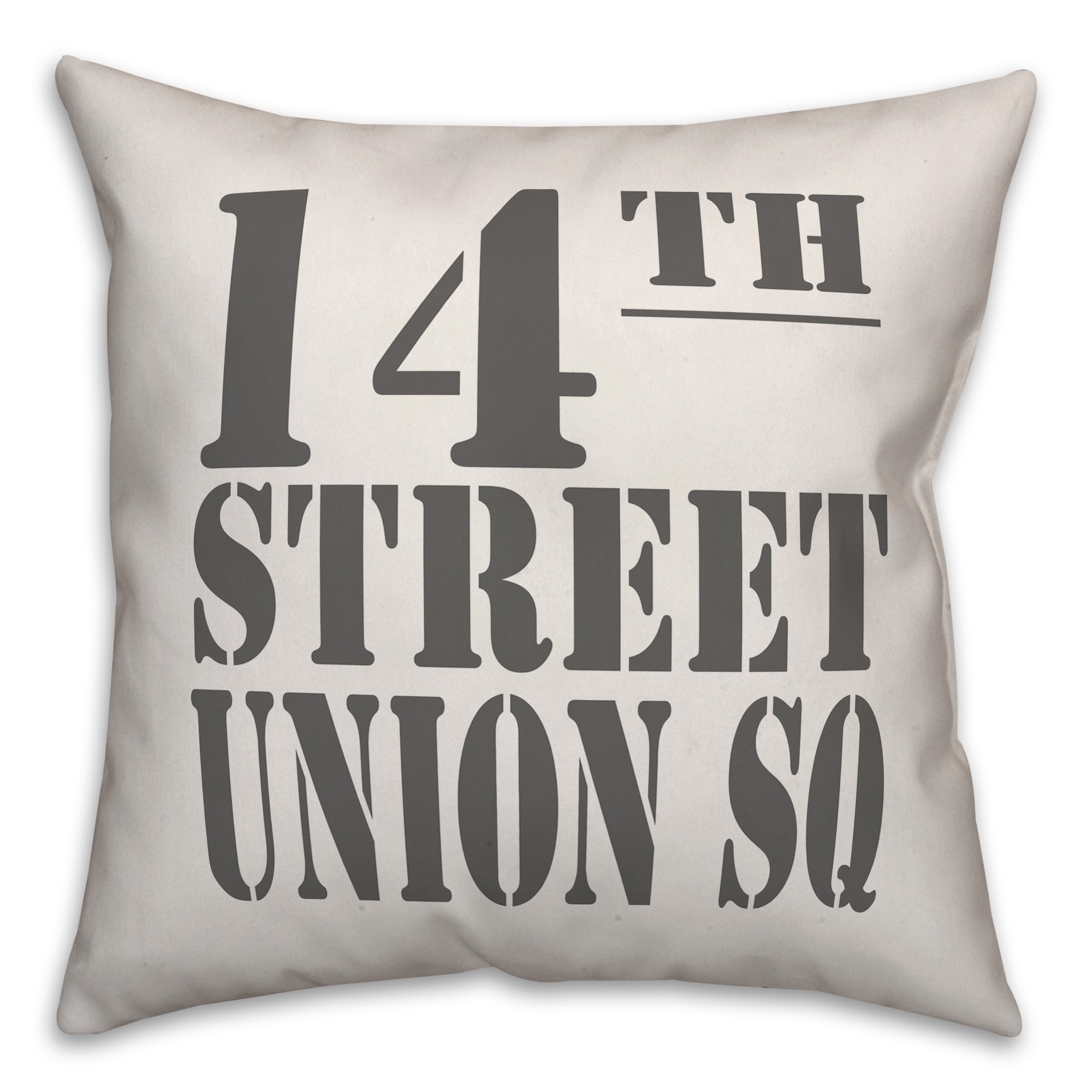 Vintage Sign 14th Street Union Square 18x18 Spun Poly Pillow