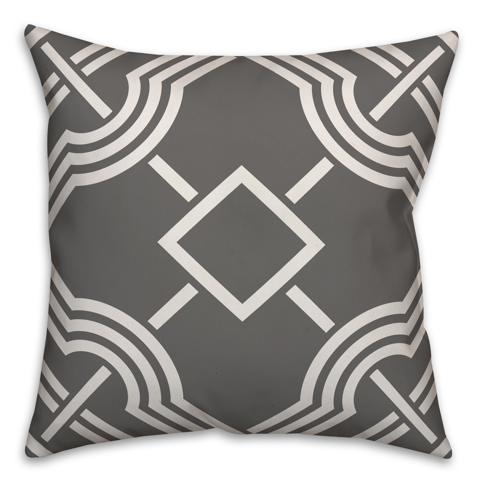 Gray and White Line Pattern 18x18 Spun Poly Pillow