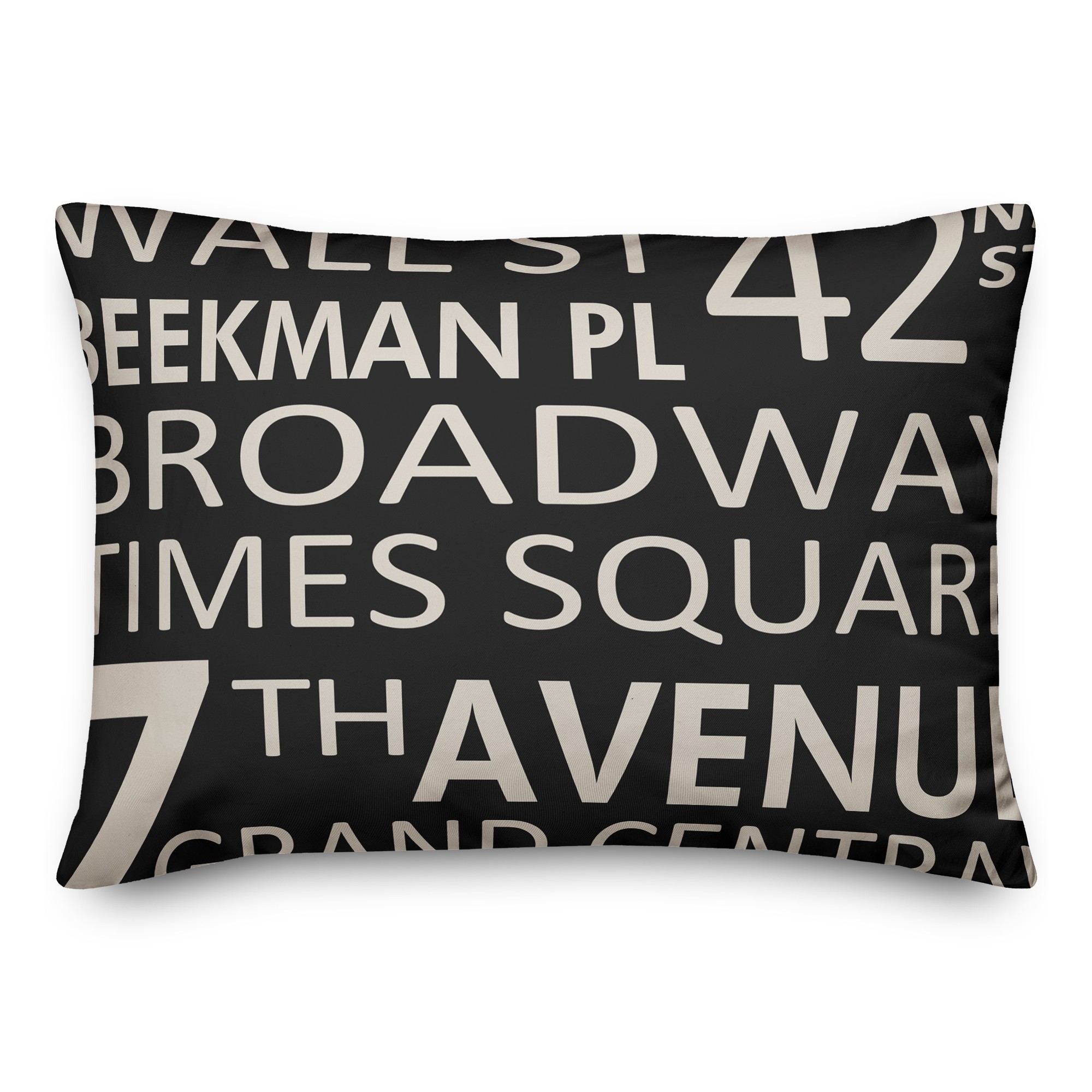 New York City Street Names 14x20 Spun Poly Pillow