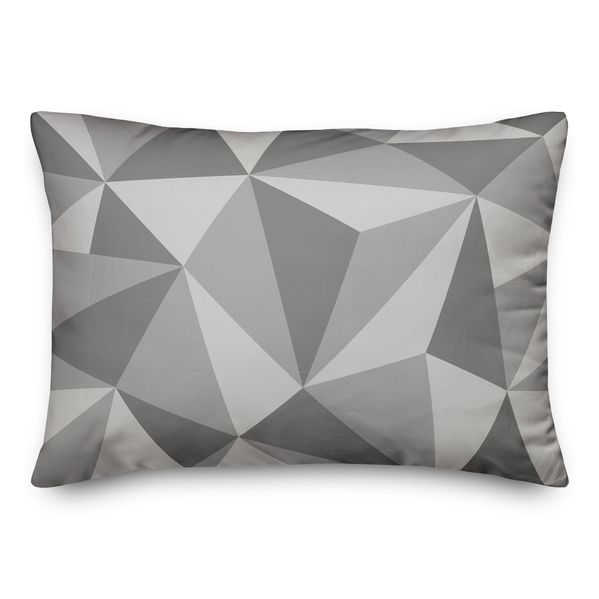 Gray Geometric Shapes Pattern 14x20 Spun Poly Pillow