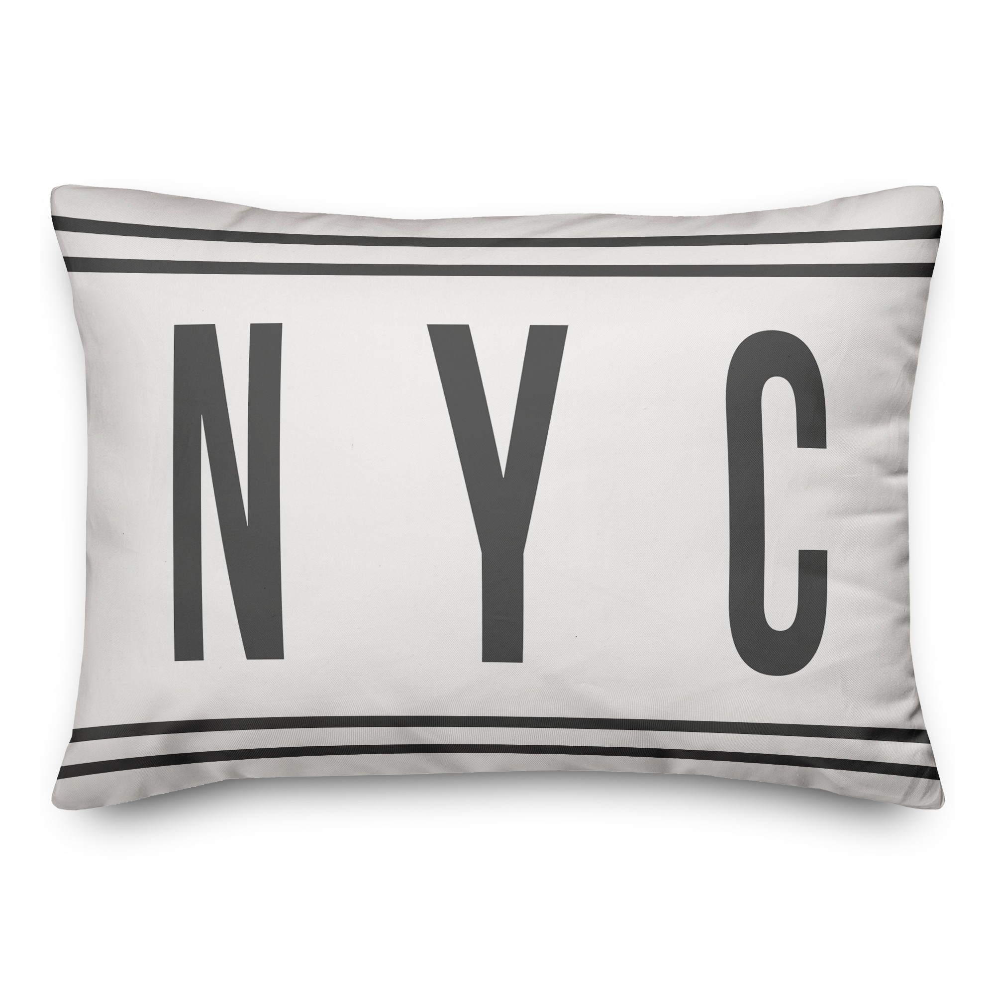 NYC Gray and White Stripes 14x20 Spun Poly Pillow