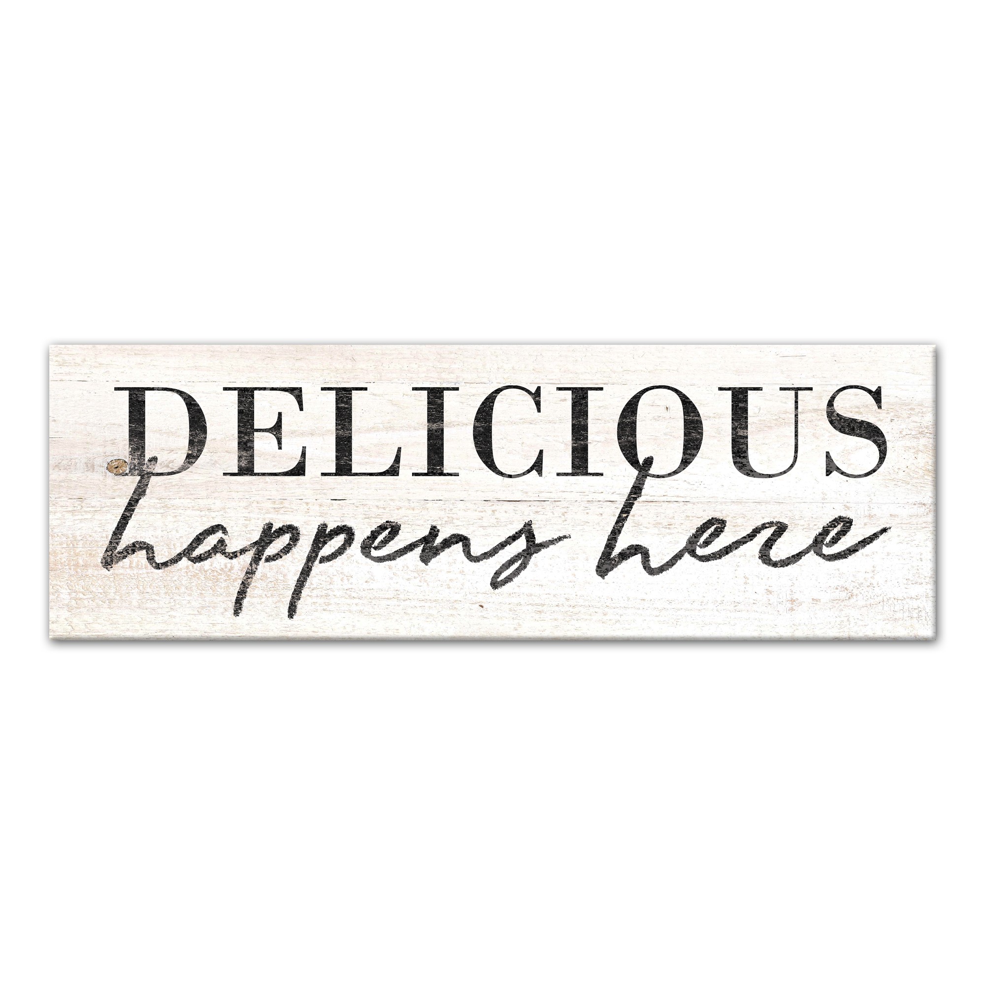 Delicious Happens Here 12x36 Canvas Wall Art