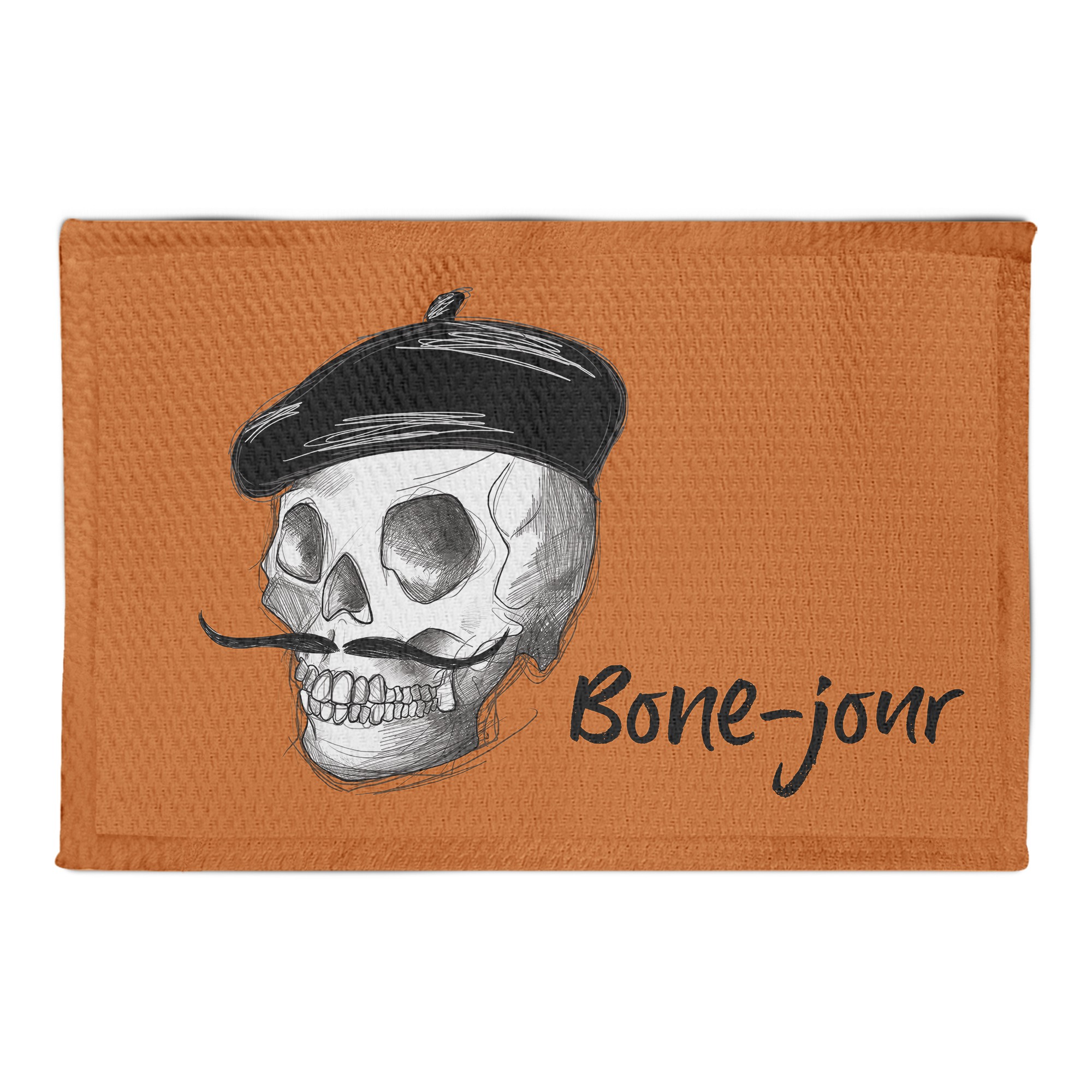 Bone-Jour Skull Sketch 2x3 Area Rug
