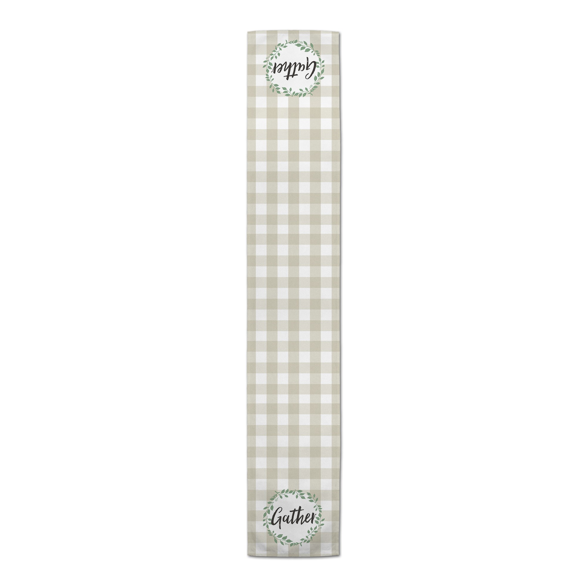 Gather Tan Buffalo Check 16x72 Cotton Twill Runner