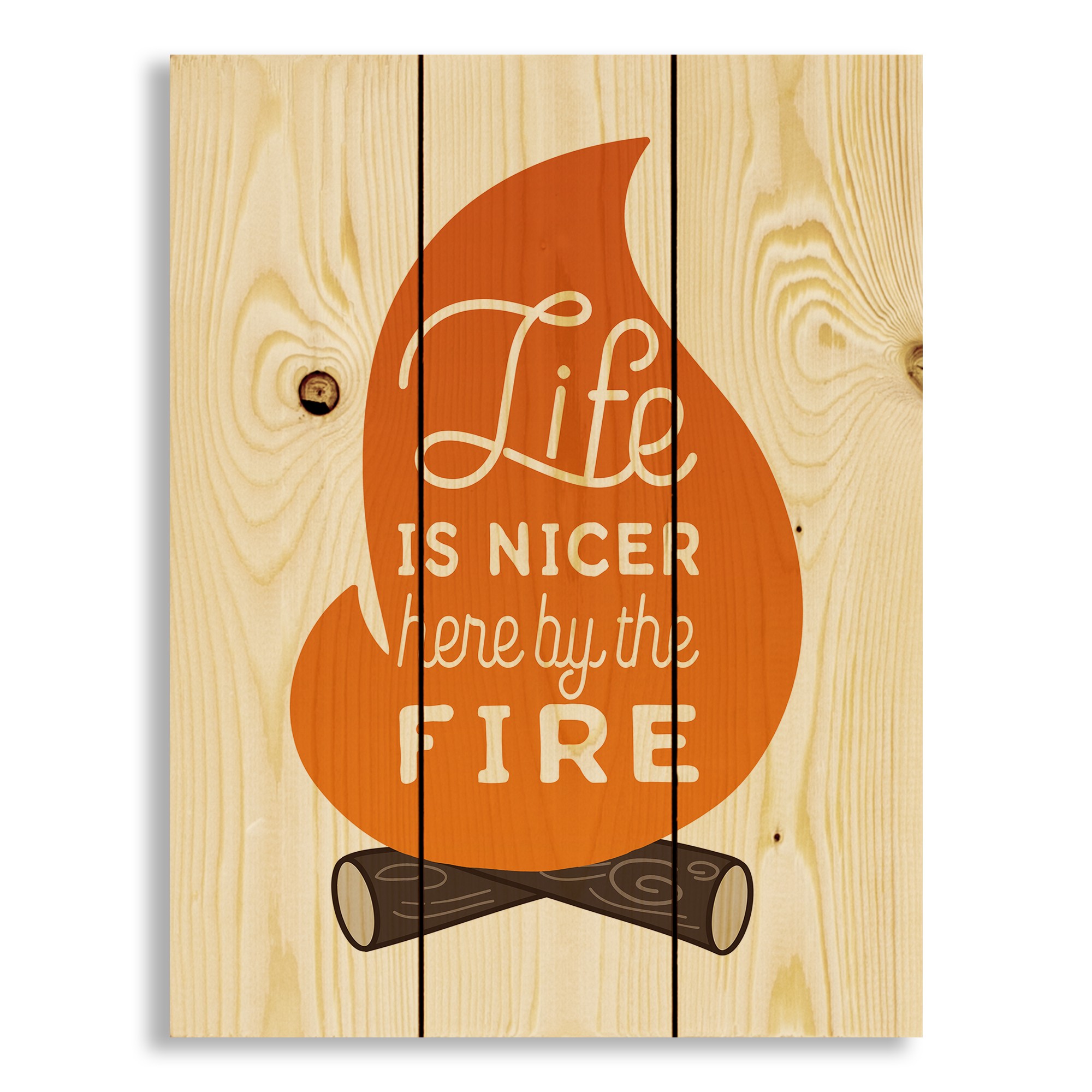 Life is Nicer by the Fire 10.5x14 Pallet Wood Art