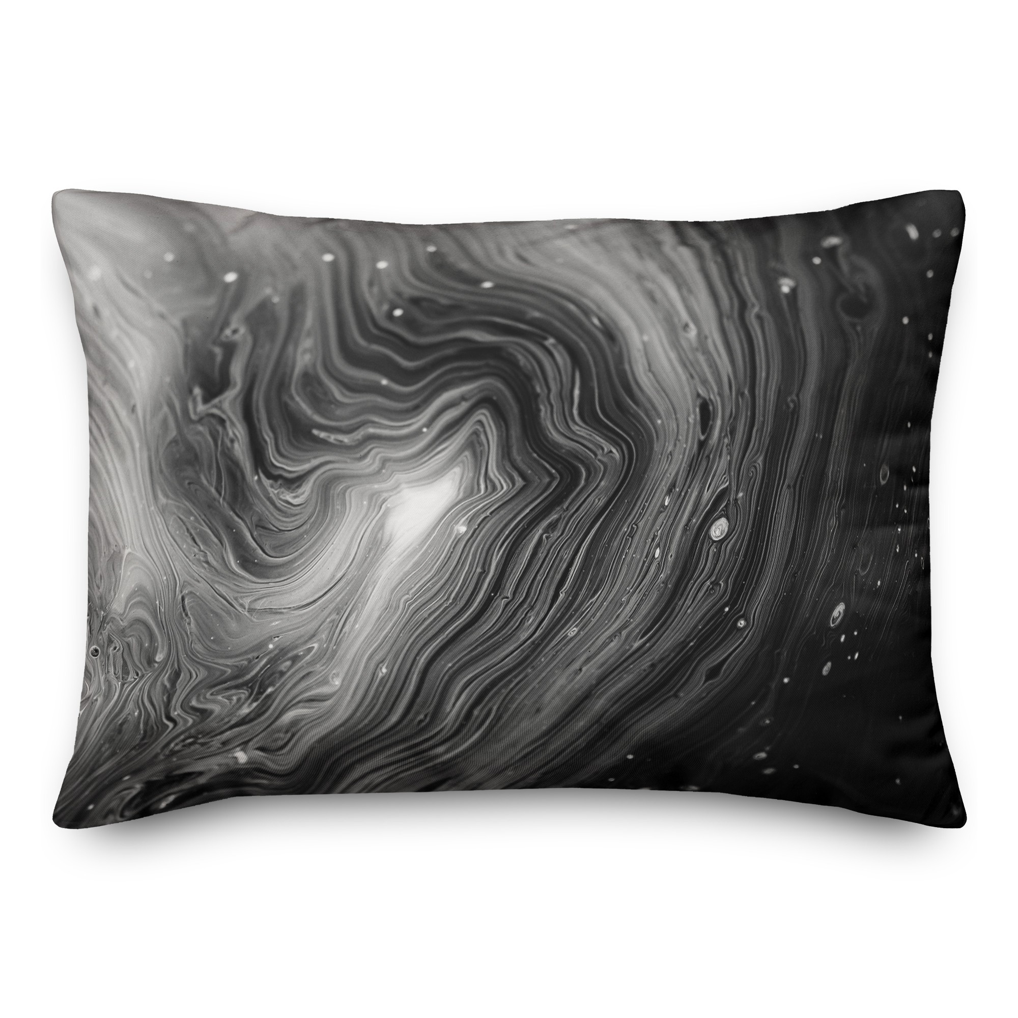 Black and White Galaxy Geode 14x20 Spun Poly Pillow