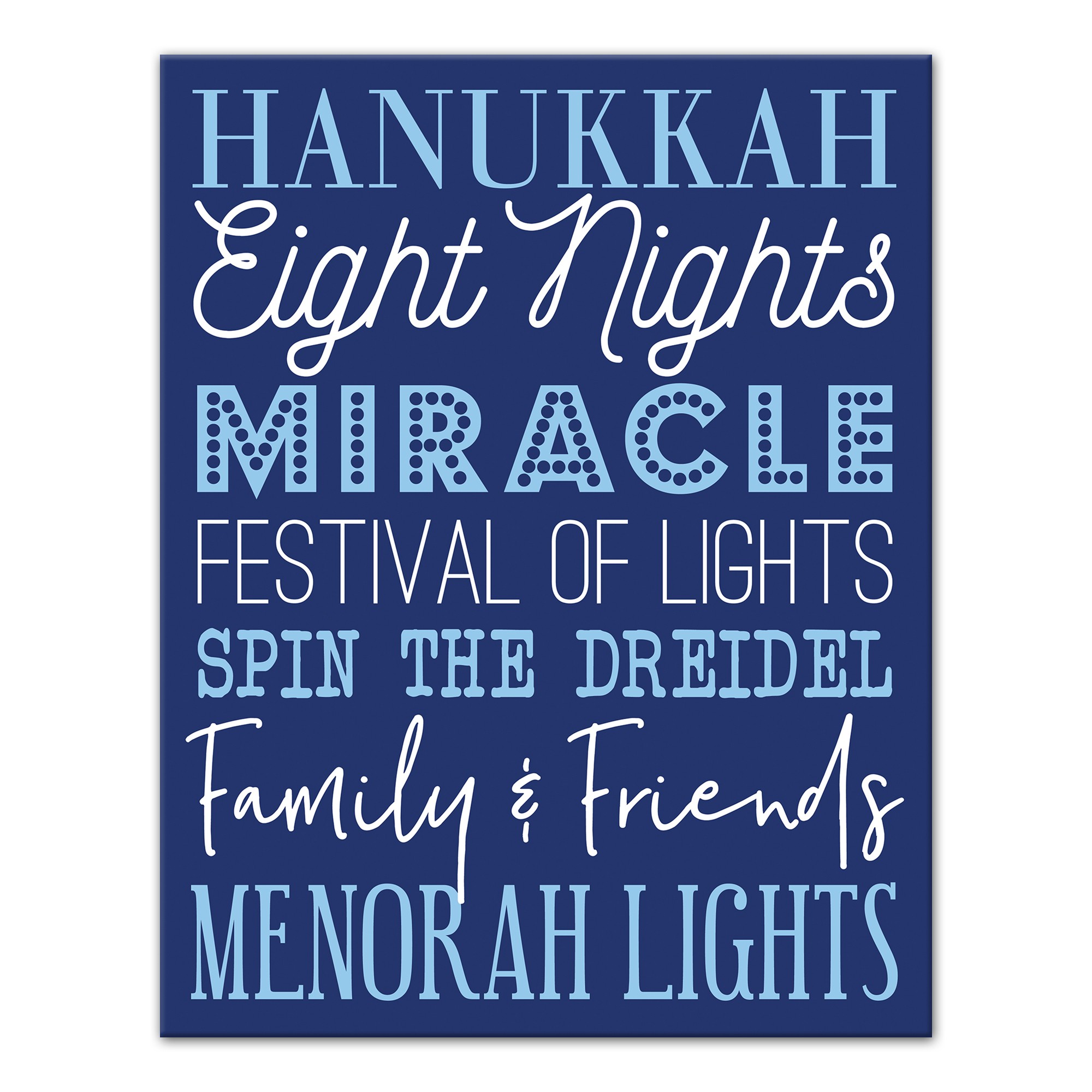 Hanukkah Words 11x14 Canvas Wall Art