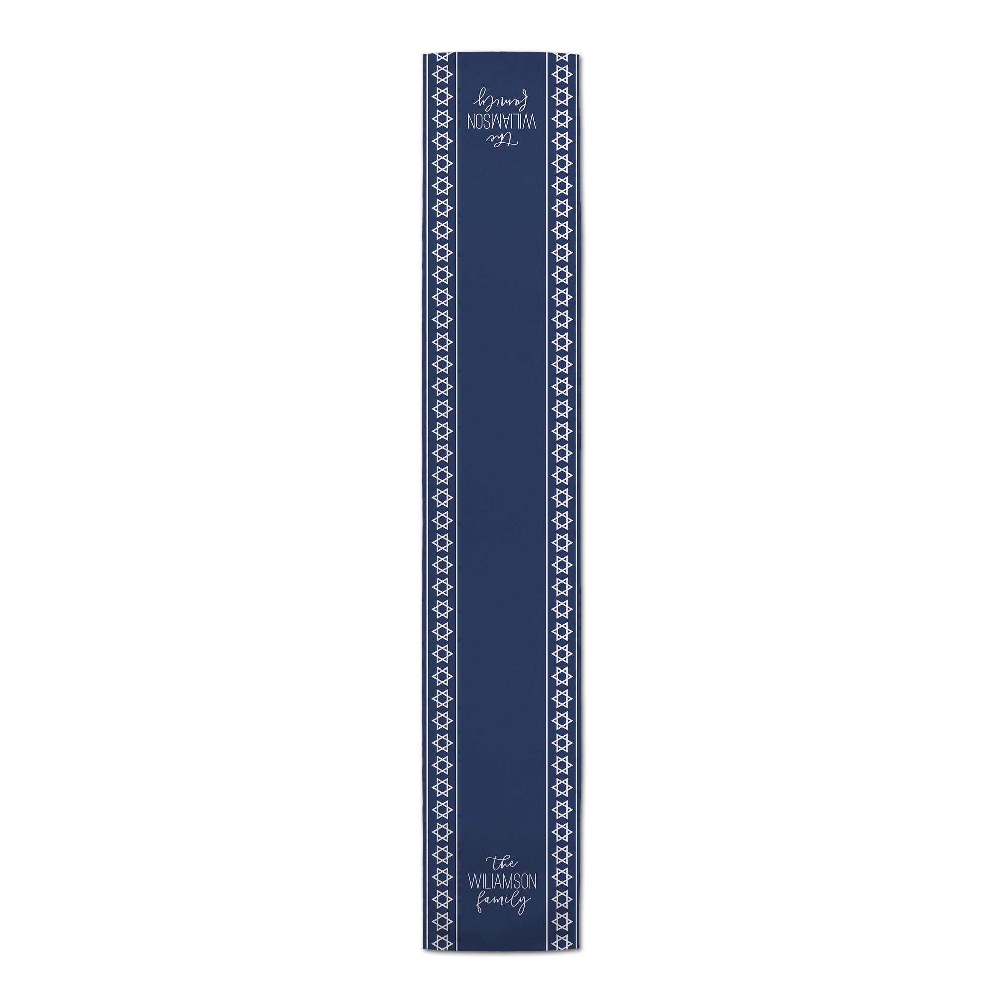 Star of David Print 16x90 Personalized Cotton Twill Runner