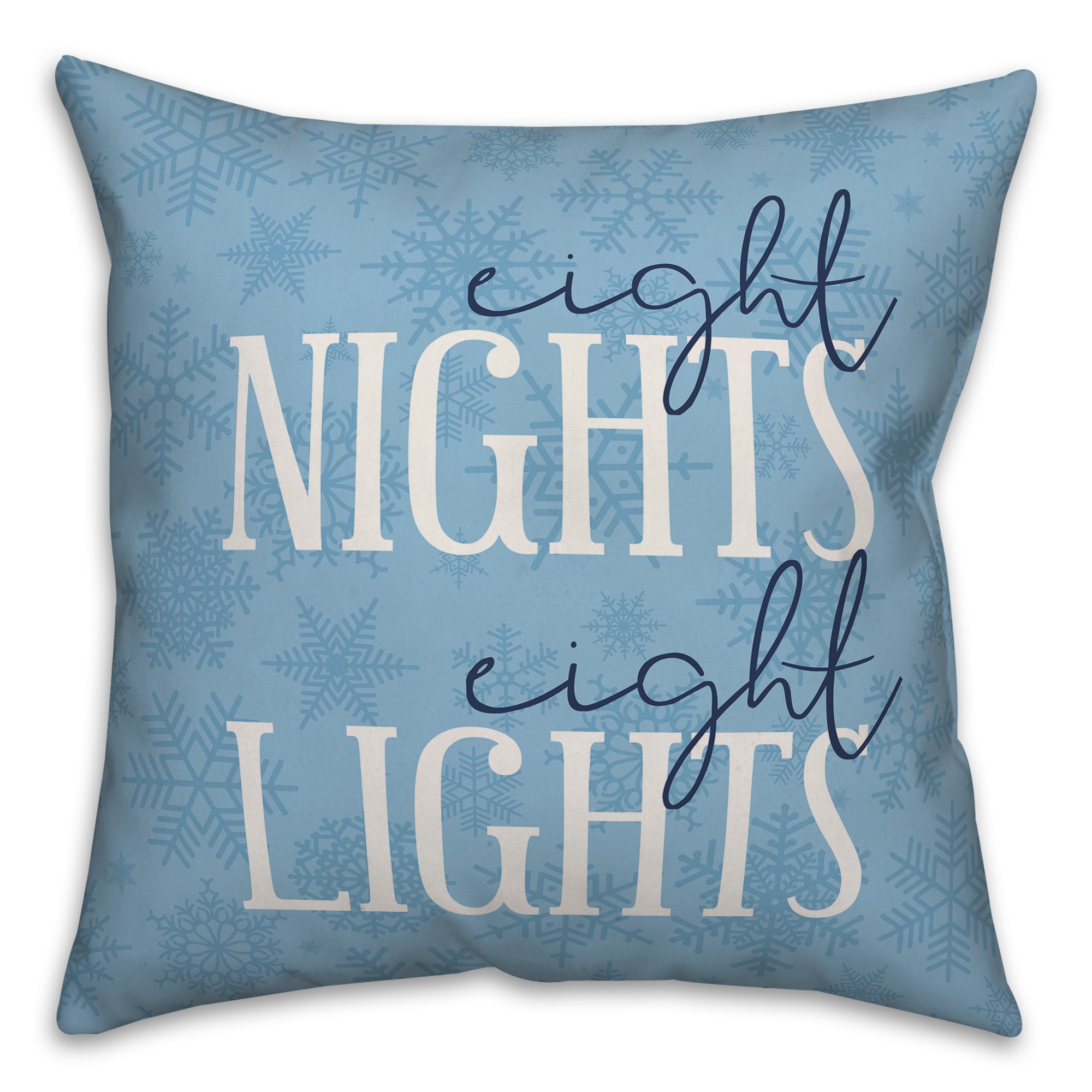 Eight Nights Eight Lights 18x18 Spun Poly Pillow