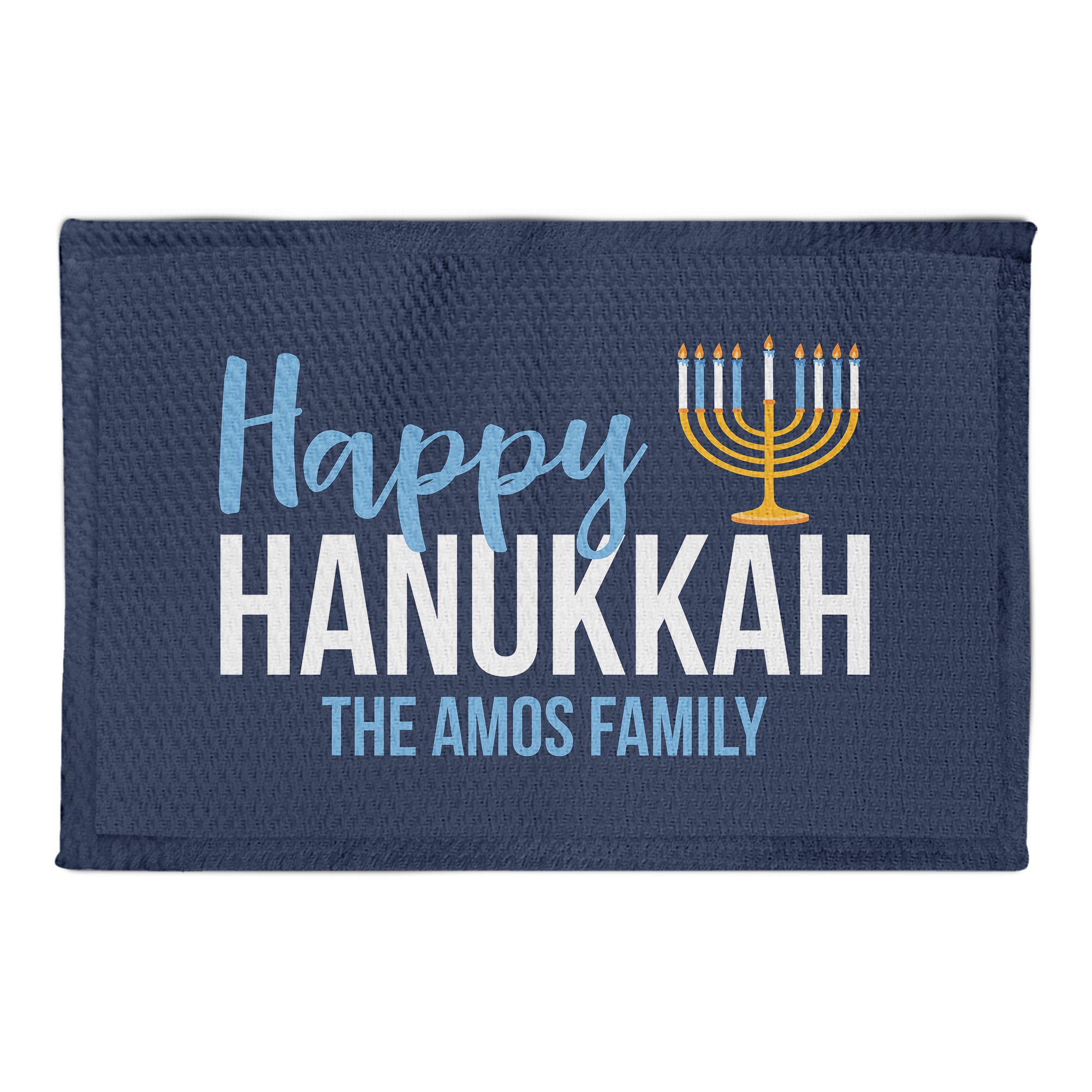Happy Hanukkah Menorah 2x3 Personalized Area Rug